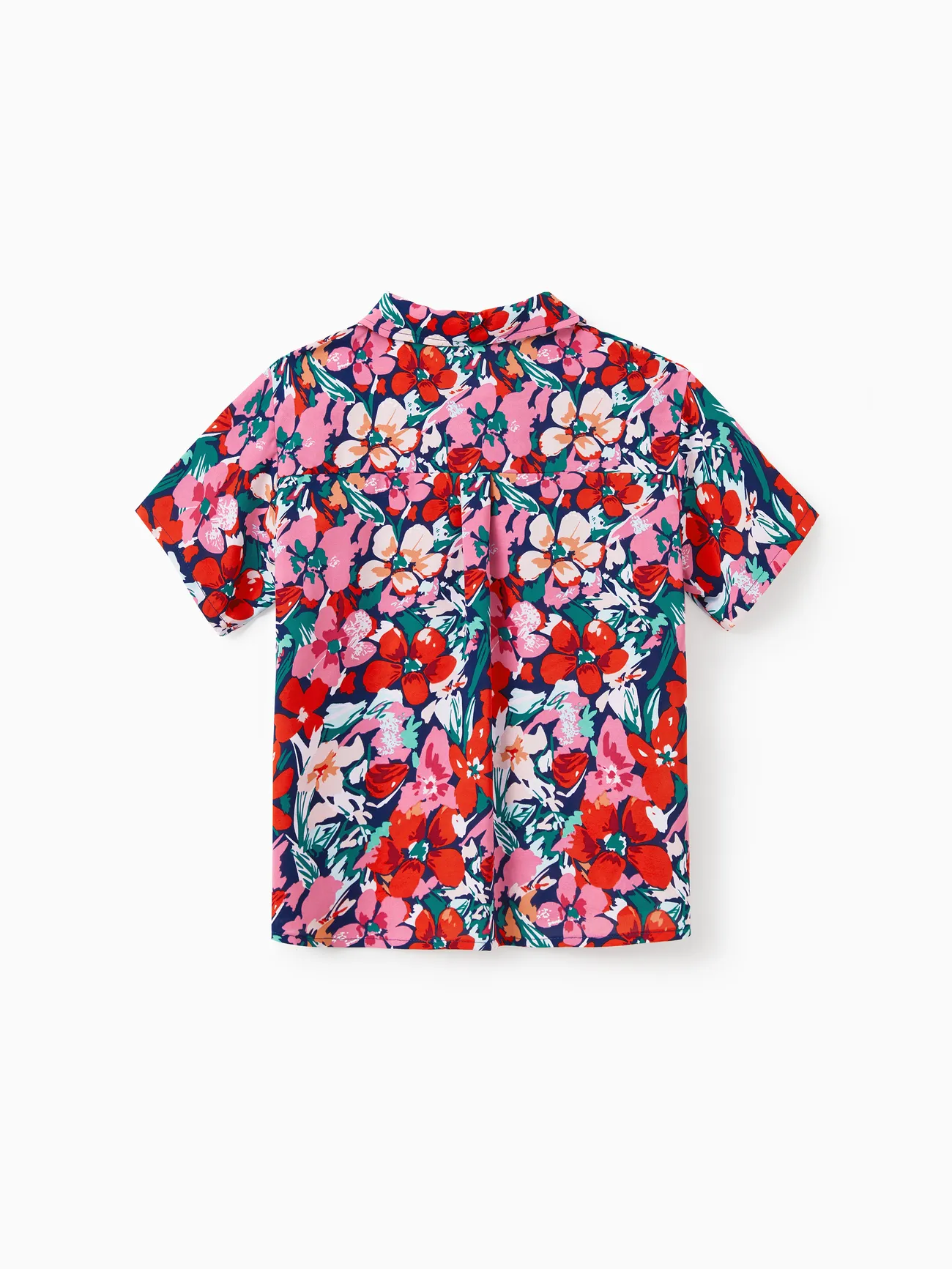 Boy - Family Vacation Outfits - Floral Print Off Shoulder Smocking Dresses and Matching Shirts - Dark Blue - image 20
