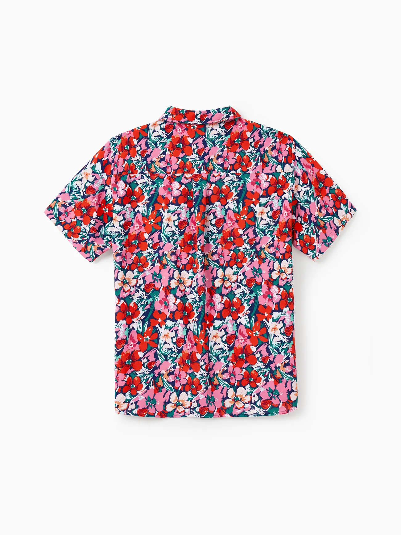 Men - Family Vacation Outfits - Floral Print Off Shoulder Smocking Dresses and Matching Shirts - Dark Blue - image 25