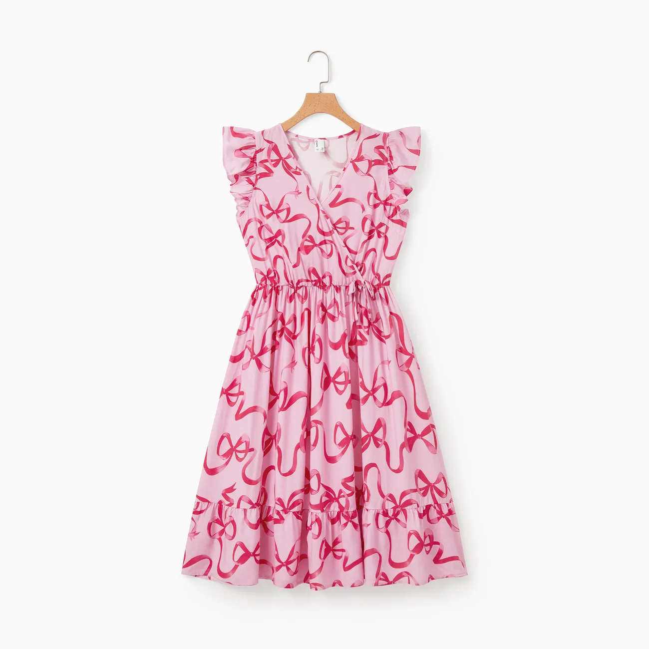 Valentine's Day Mommy and Me Matching Ruffle-sleeve Dress