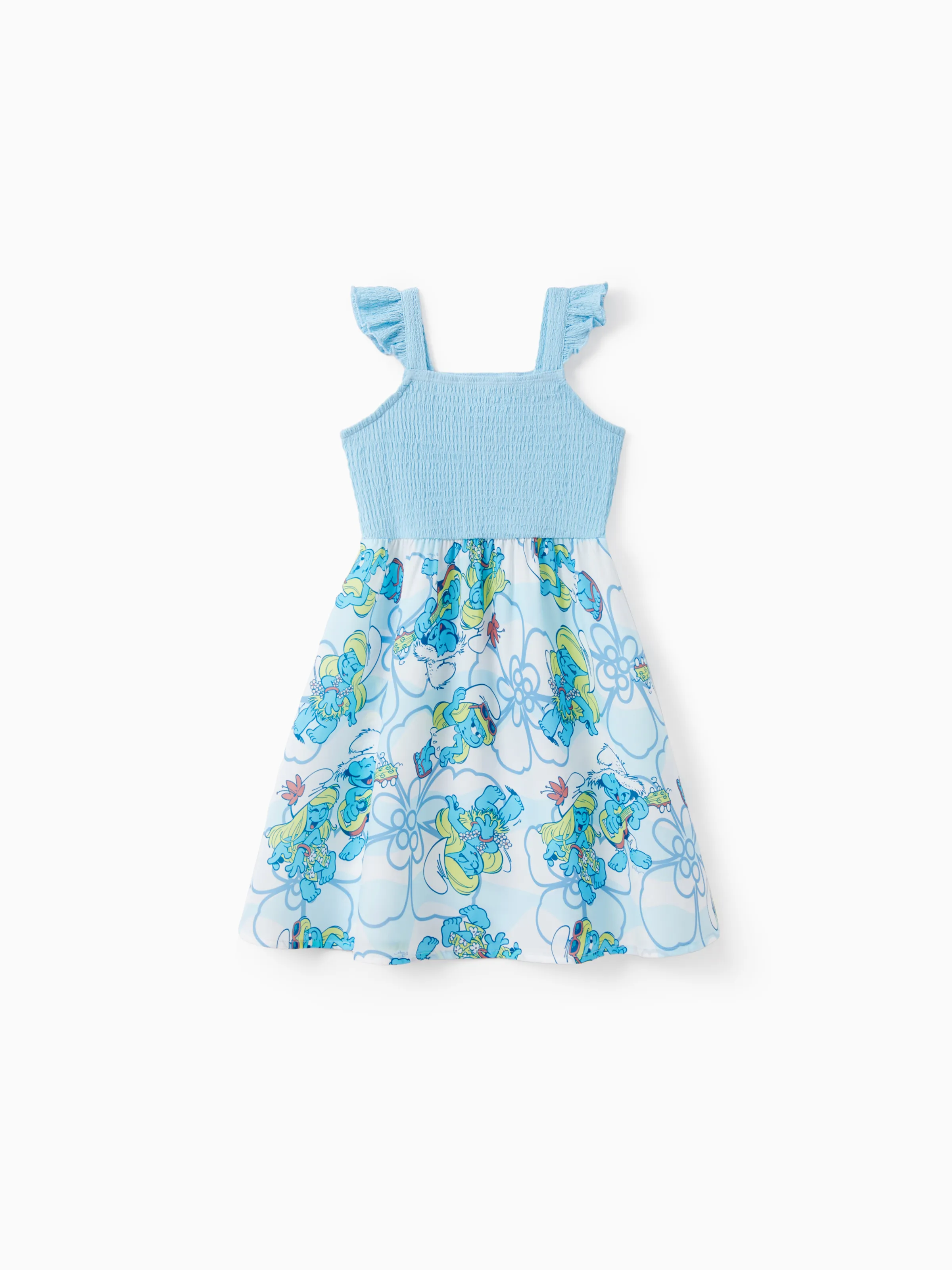 

The Smurfs Family matching 1pc Character Floral Pattern Shirt Or Sleeveless dress