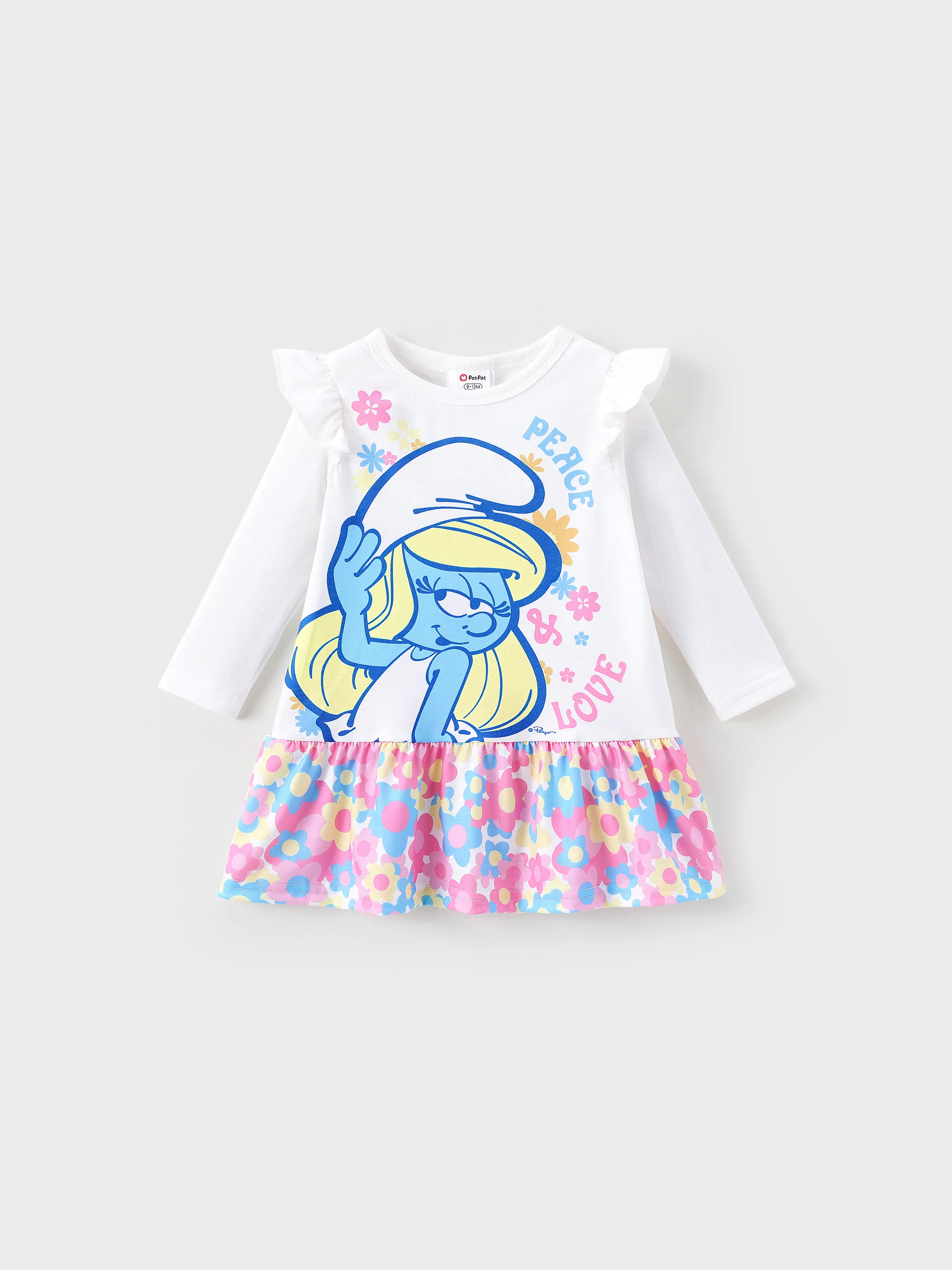 

The Smurfs - Baby Girl Valentine's Day Dress with Floral/Heart Pattern