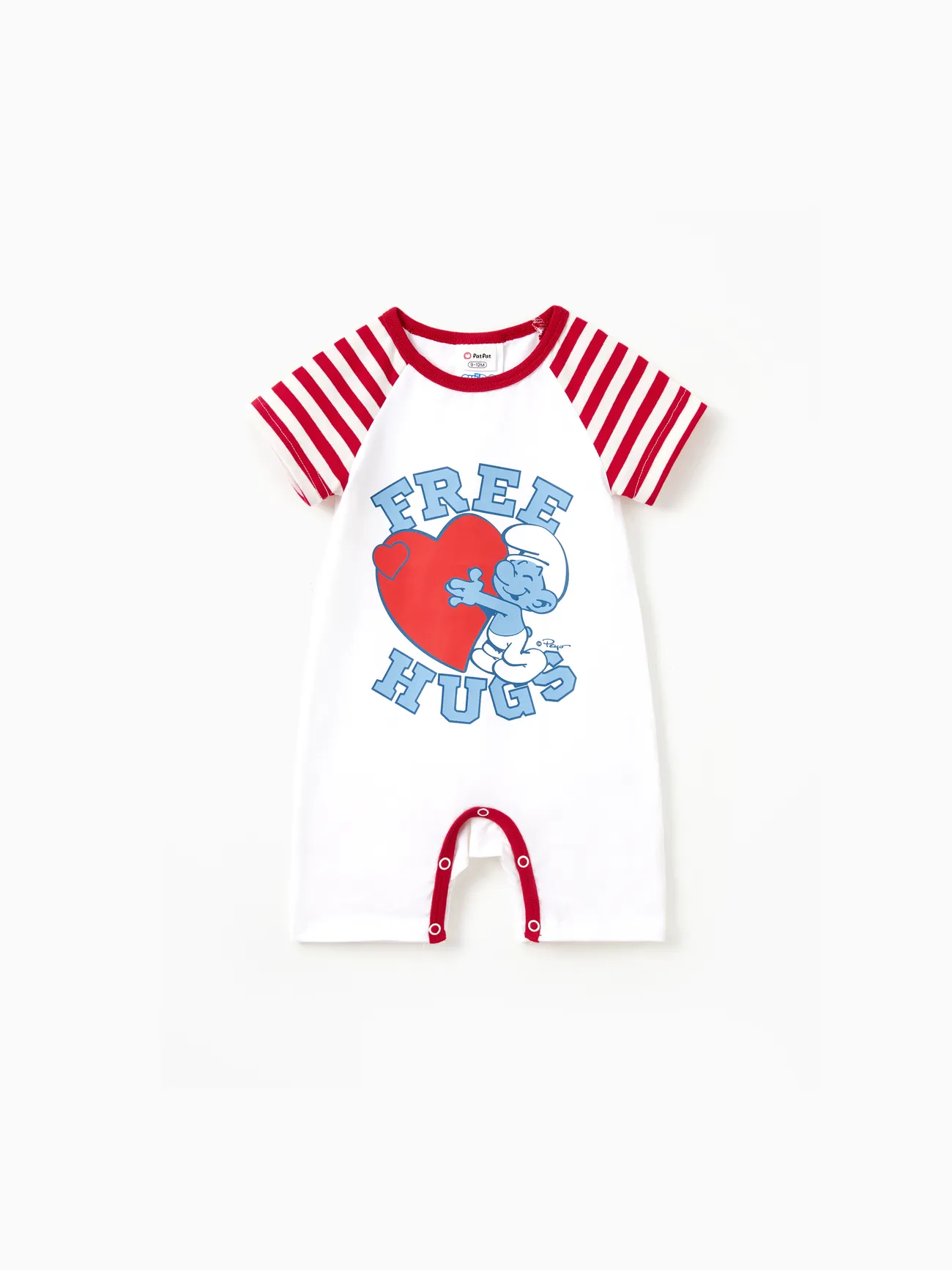 Baby - The Smurfs Family matching 1pc Cotton Valentine's Day Stripe Top/Jumpsuit - Red - image 12