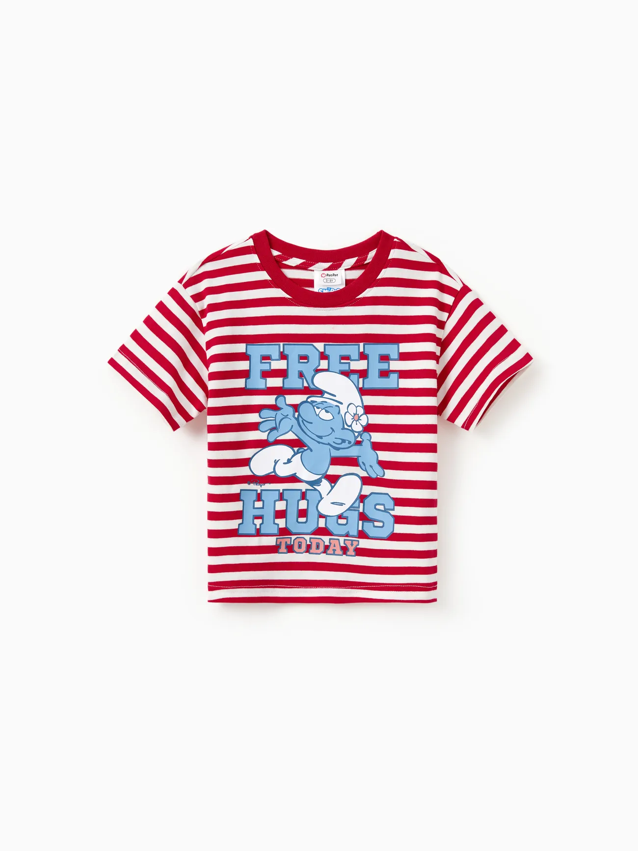 Kids - The Smurfs Family matching 1pc Cotton Valentine's Day Stripe Top/Jumpsuit - Red - image 10