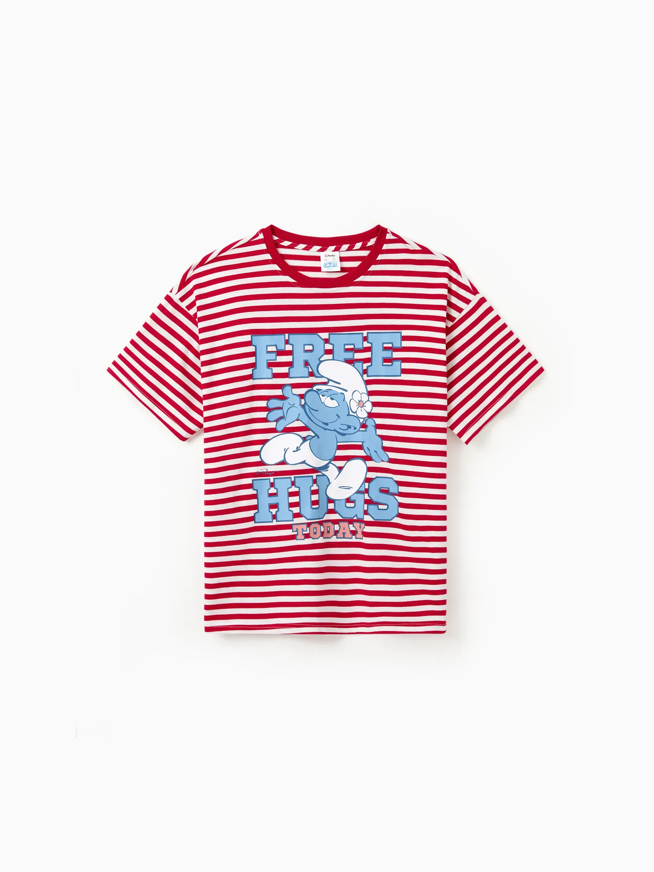 Men - The Smurfs Family matching 1pc Cotton Valentine's Day Stripe Top/Jumpsuit - Red - image 19