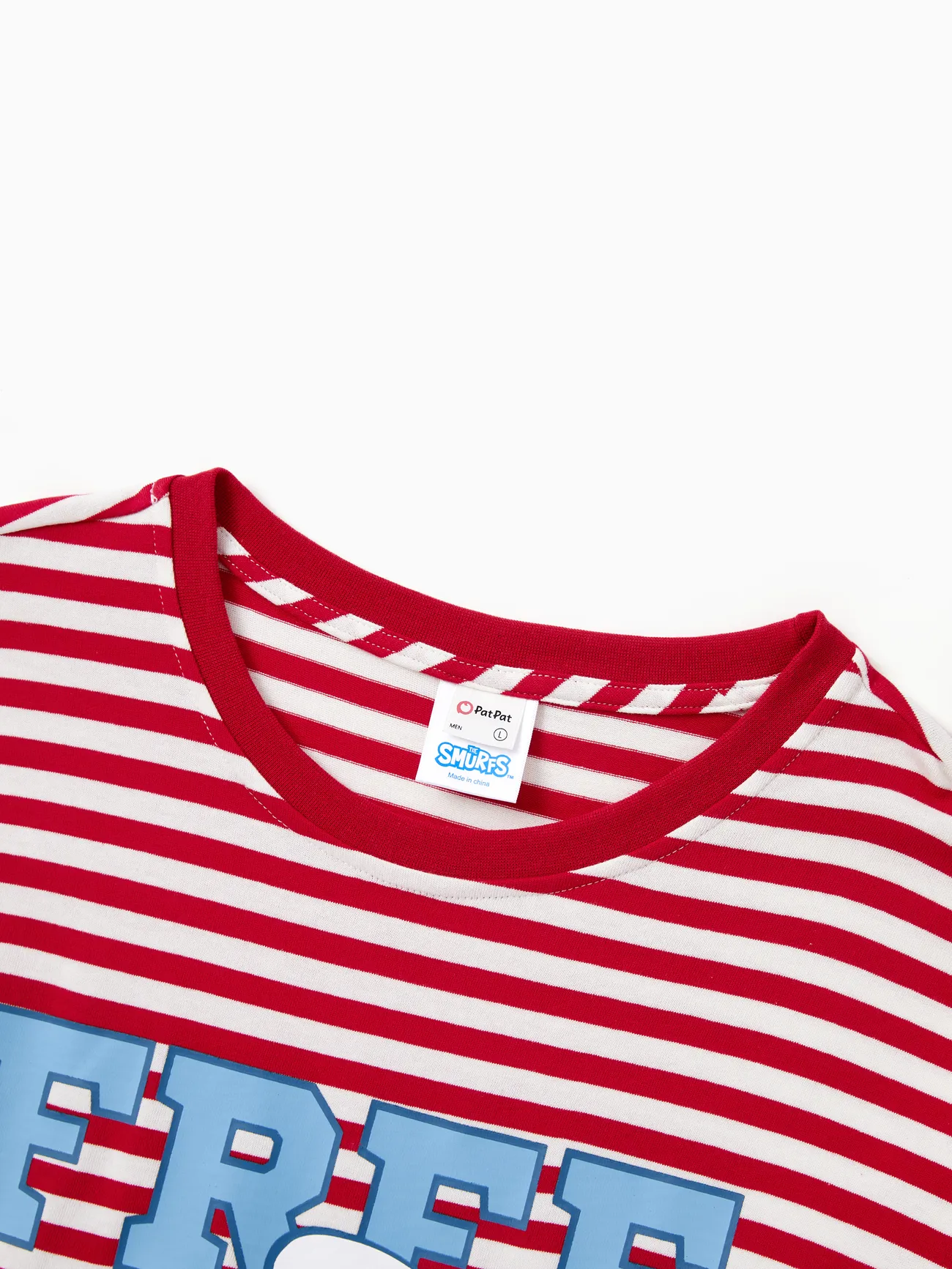 Men - The Smurfs Family matching 1pc Cotton Valentine's Day Stripe Top/Jumpsuit - Red - image 21