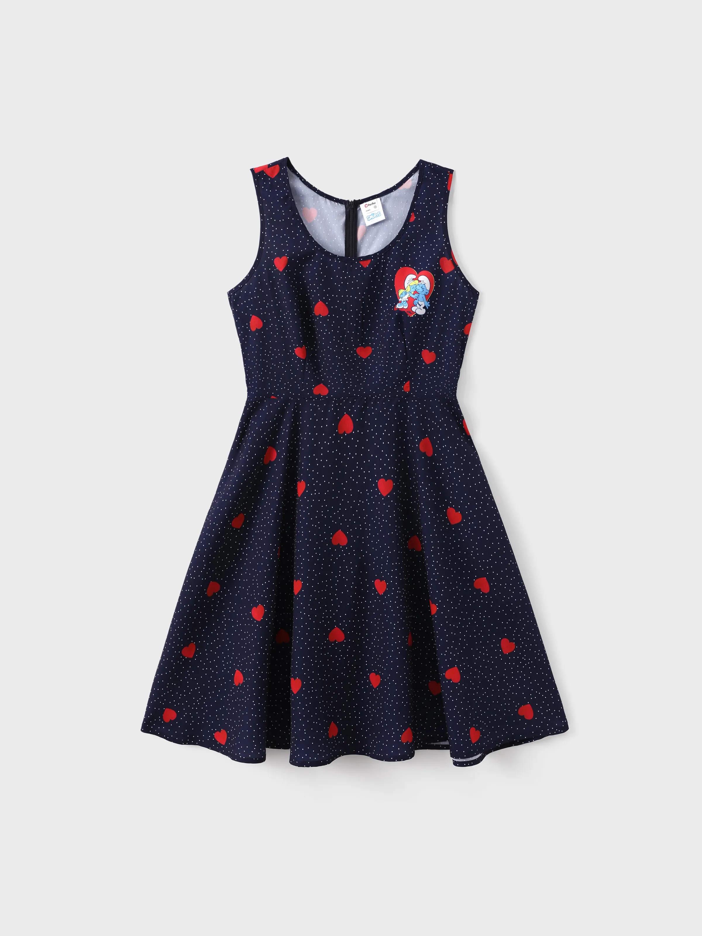 

The Smurfs Family matching 1pc Valentine's Day Heart-shaped Dress/Cotton Colorblock Top/Jumpsuit