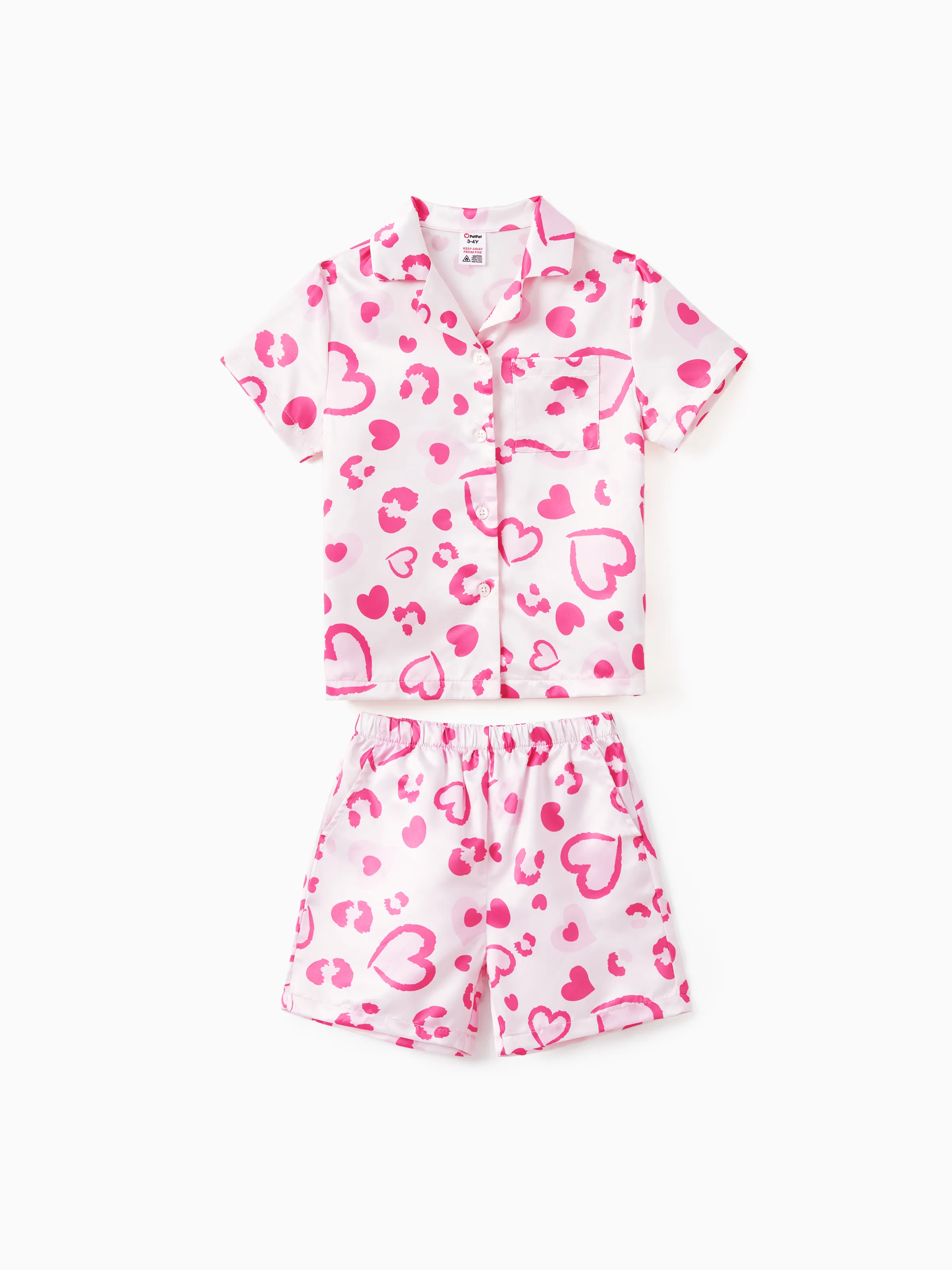 

Valentine's Day Mommy and Me Heart-shaped Short-sleeve Matching Pajamas Set