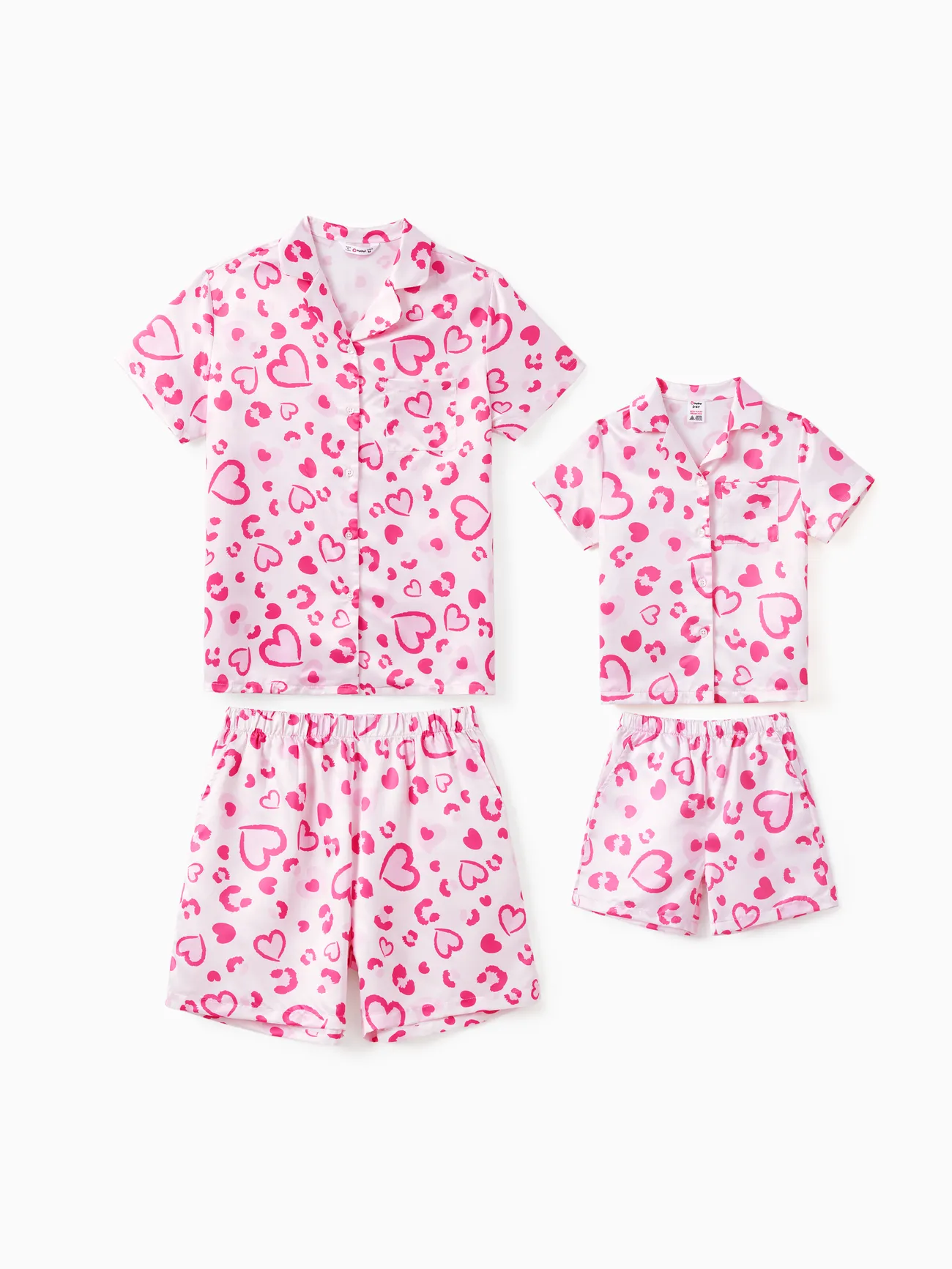 Día de San Valentín Mami y yo Conjuntos combinados para familia Pijamas (Flame Resistant) - Rosado - image 1