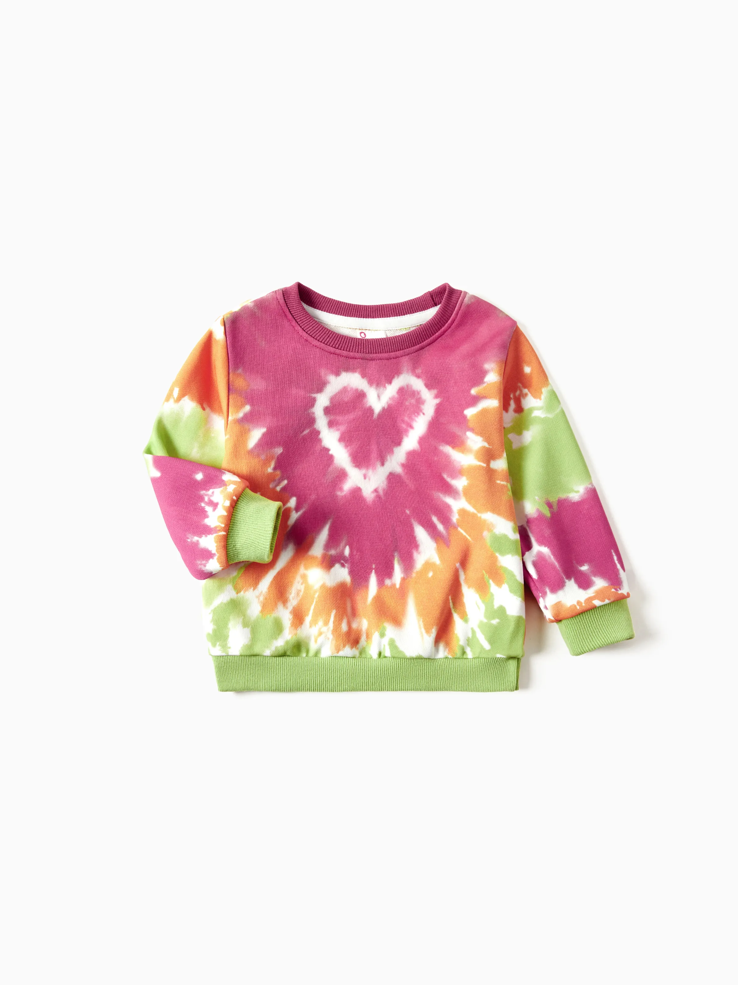 

Mommy and Me Matching Heart Print Tie-dye Sweatshirt for Valentine's Day