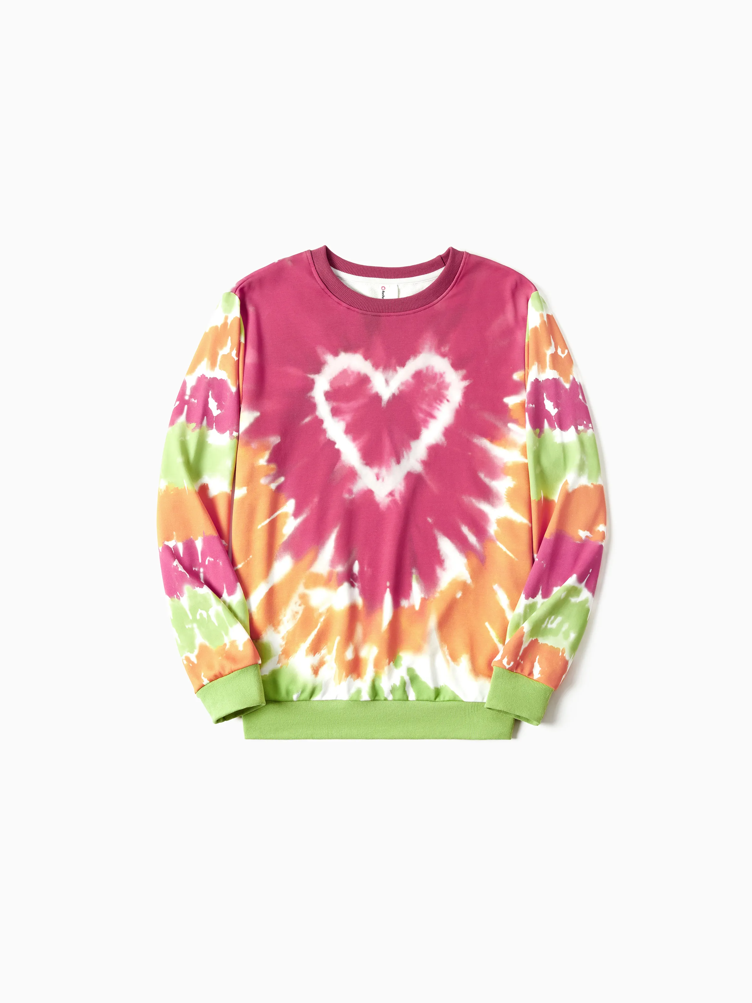 

Mommy and Me Matching Heart Print Tie-dye Sweatshirt for Valentine's Day