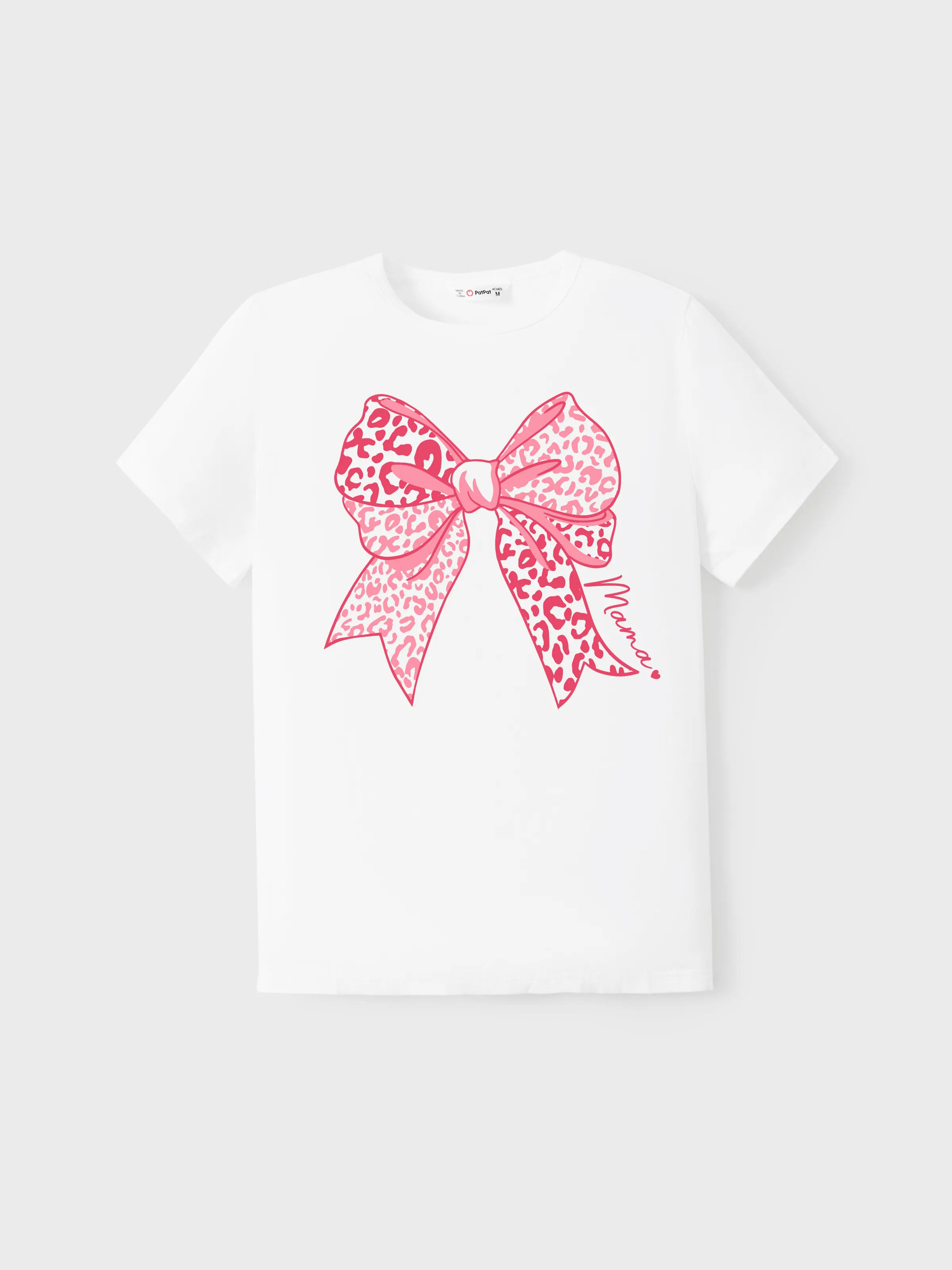 

Valentine's Day Mommy and Me Matching Tee Cotton Bow Print Short-sleeve Top