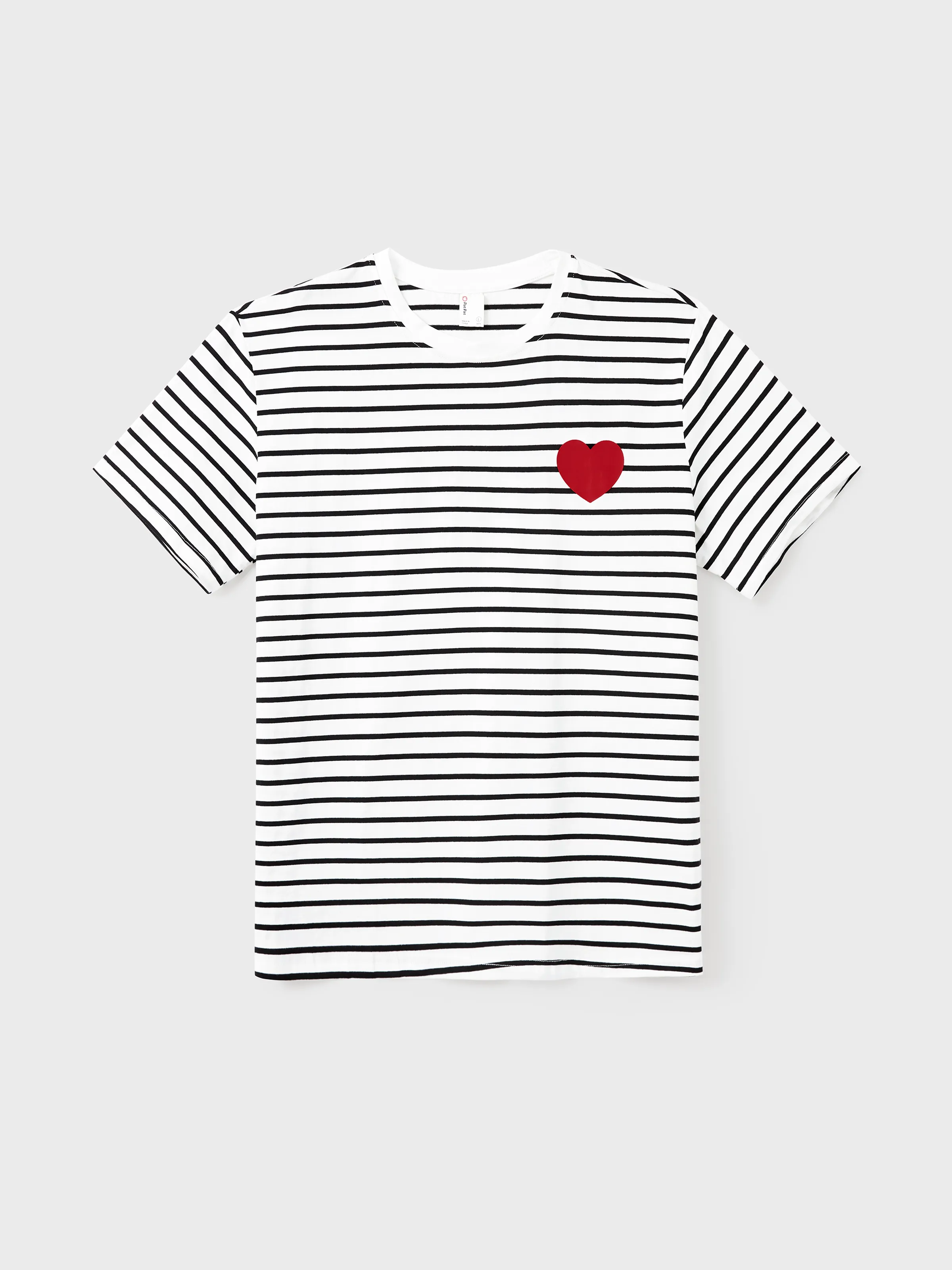 

Valentine's Day Family Matching Cotton Stripe Tee Heart-shaped Short-sleeve Tops