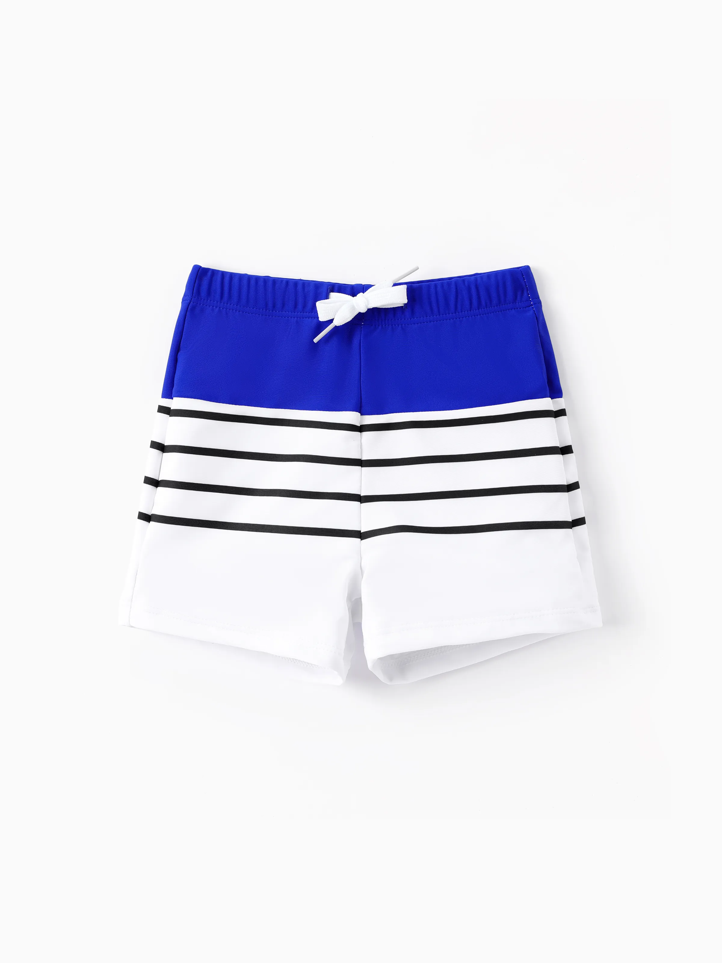 

Family Matching Blue Drawstring Swim Trunks or Blue One-Piece Strap Swimsuit