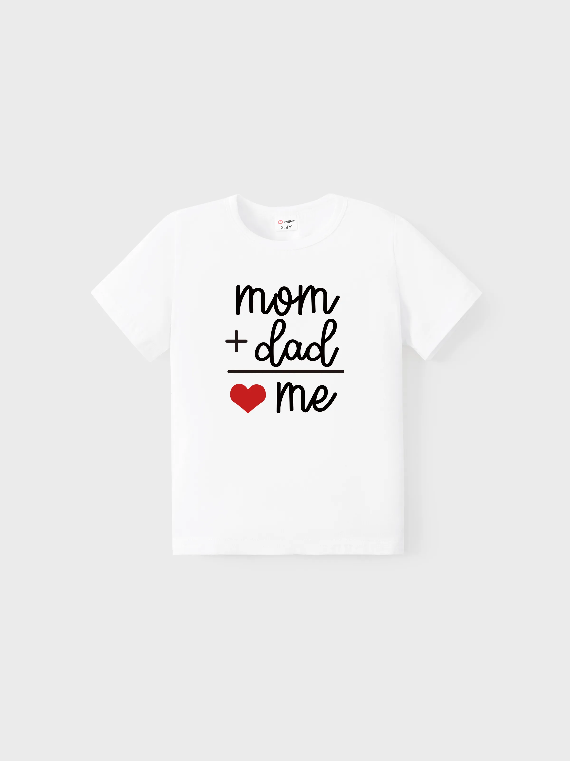 

Valentine's Day Family Matching Cotton Tee Letter and Red Heart Print Short-sleeve Top