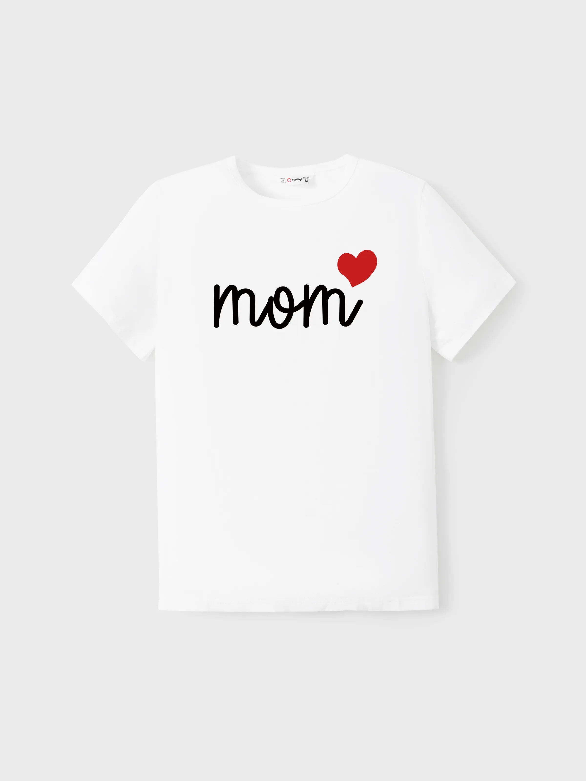 

Valentine's Day Family Matching Cotton Tee Letter and Red Heart Print Short-sleeve Top