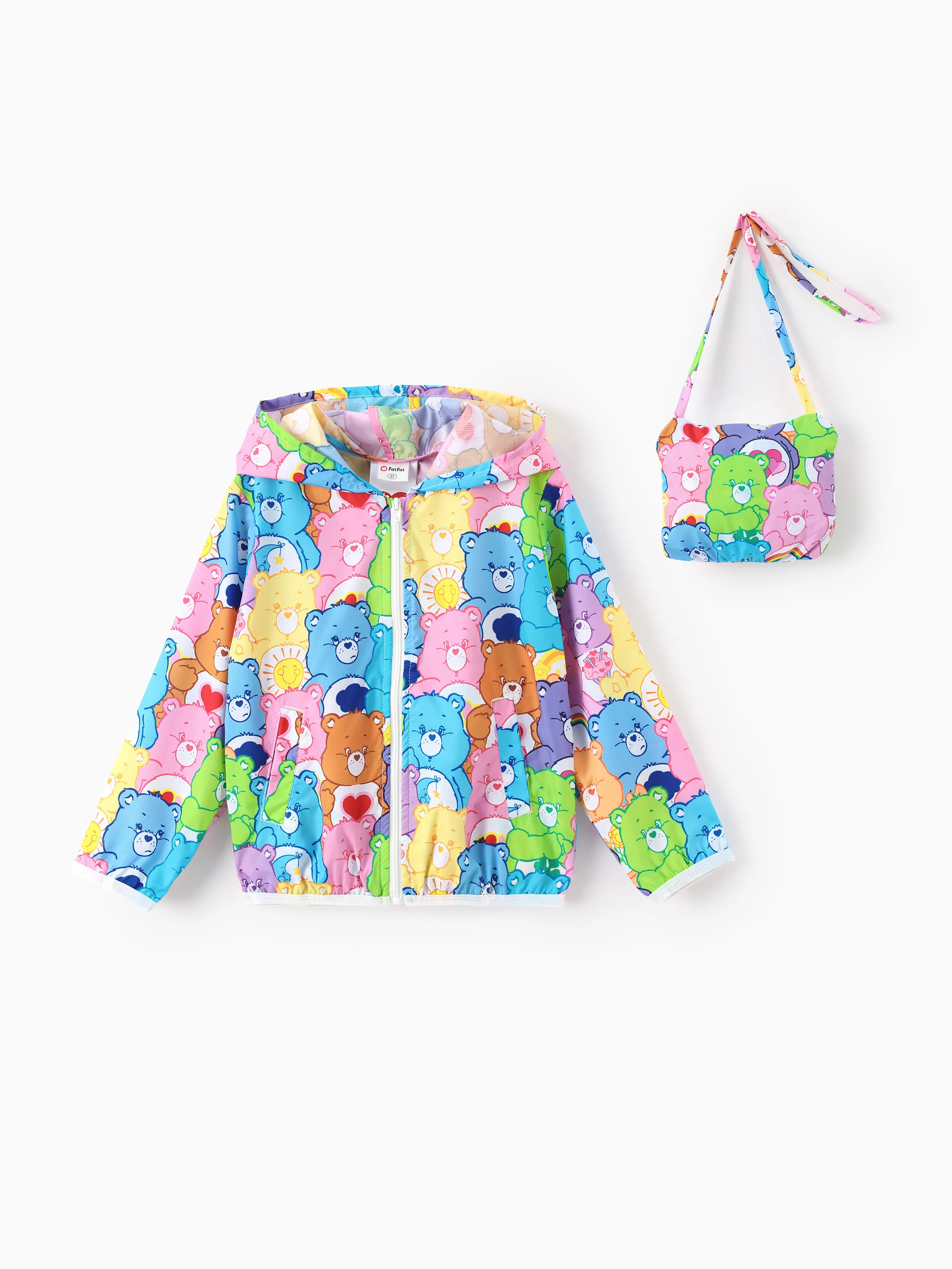 

Care Bear Baby/Toddler Boy/Girl Character Pattern Zipper Hooded Ultralight Sun Protection storage Jacket