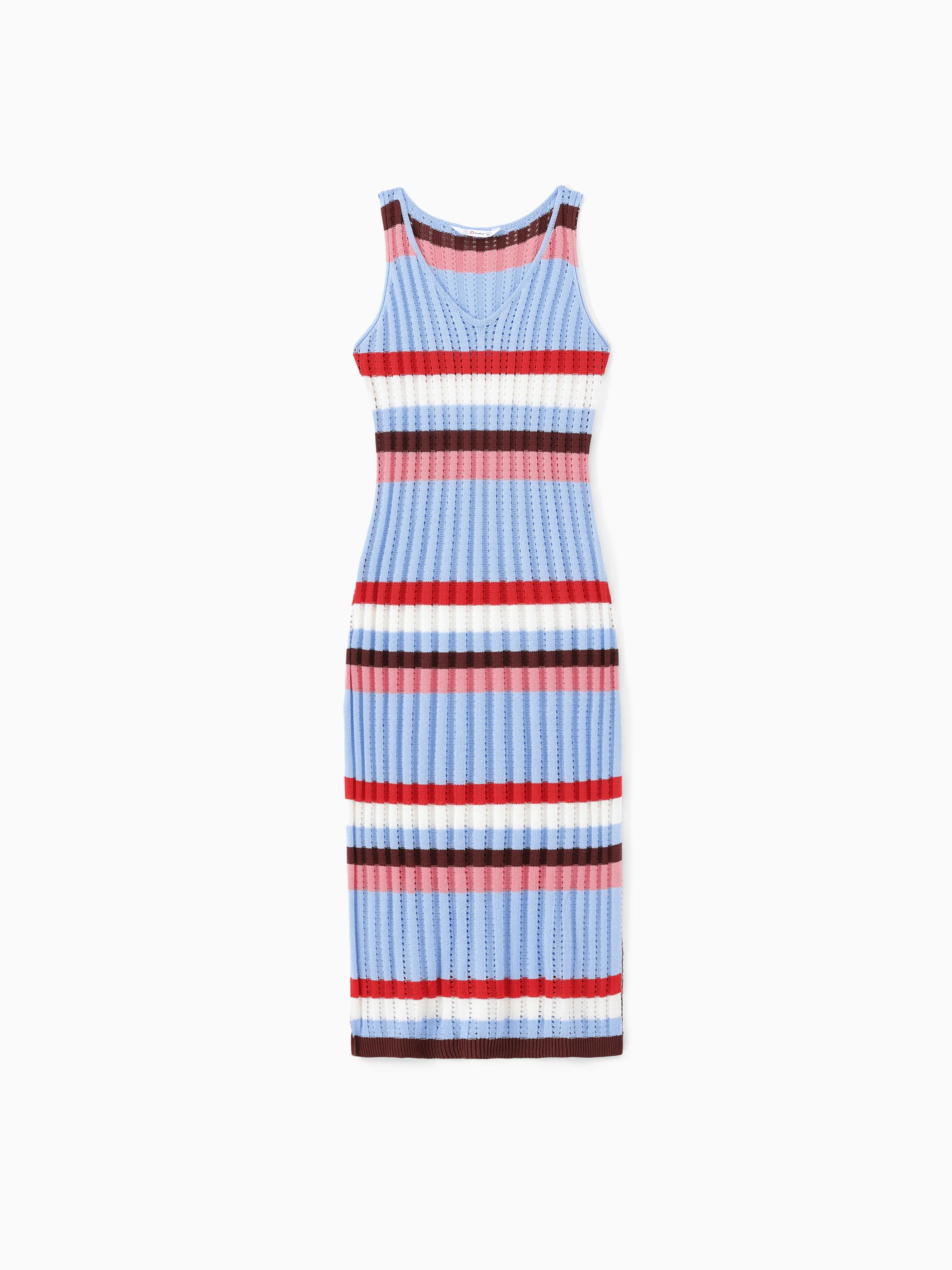 

Knitted Stripe Beach Dress with Hollow-out Design for Mommy and Me