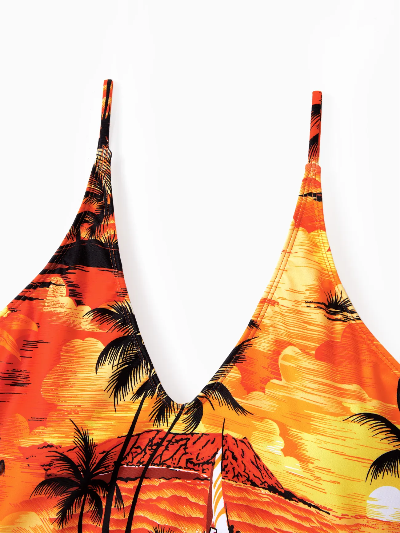 Women - Tropical Hawaiian Swimsuits for Family Matching Swimwear - Orange - image 4