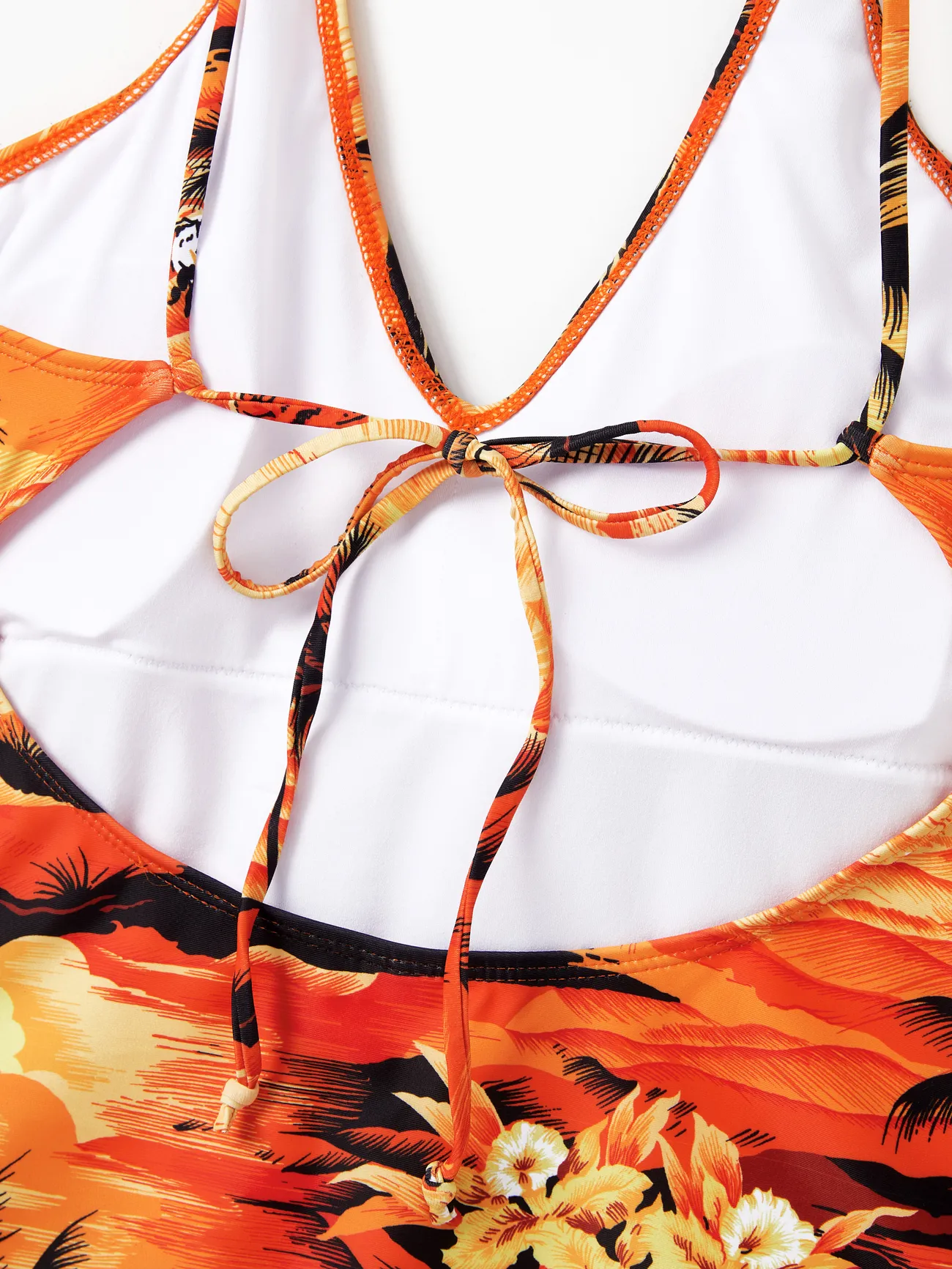 Women - Tropical Hawaiian Swimsuits for Family Matching Swimwear - Orange - image 6