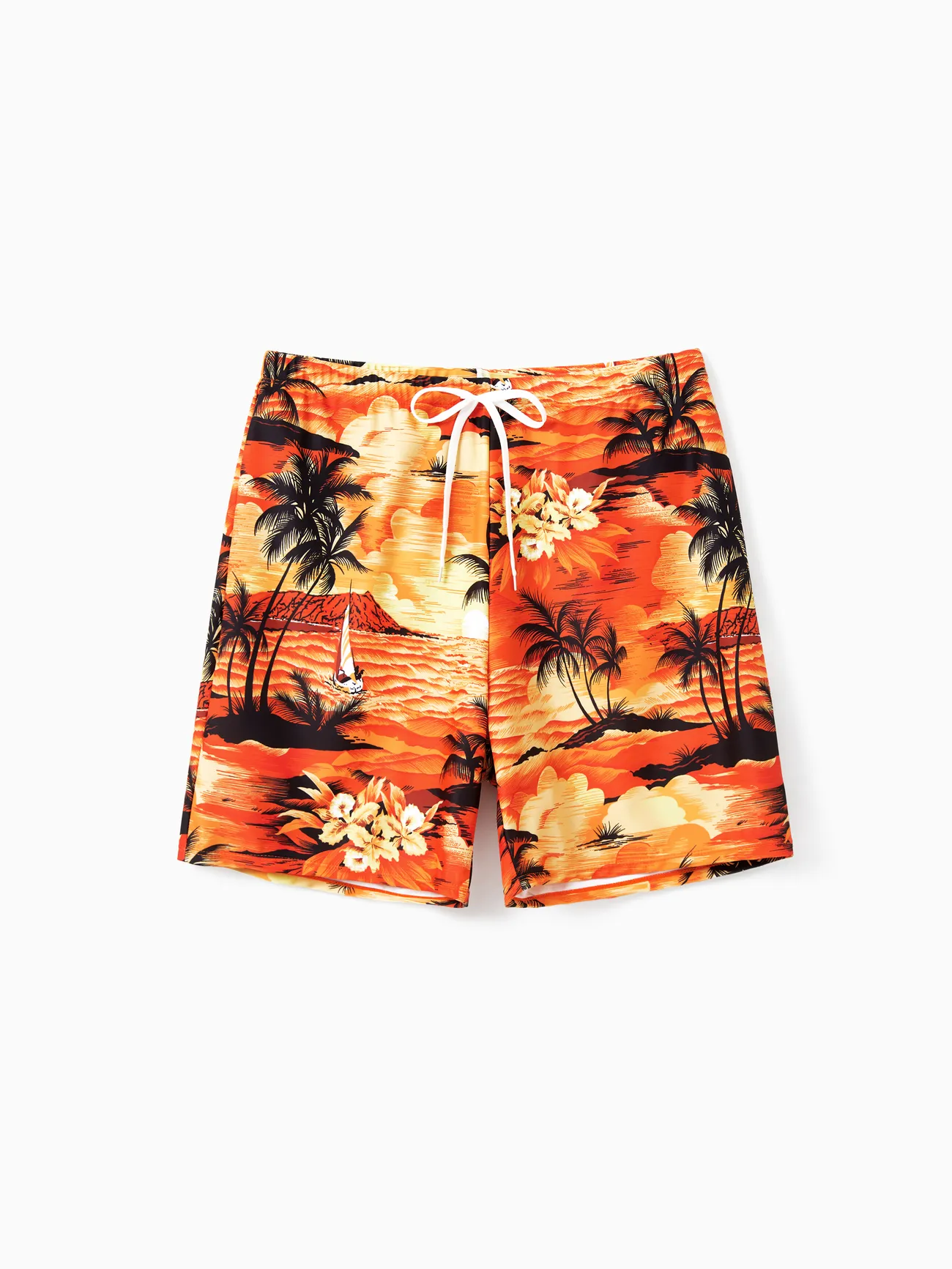 Men - Tropical Hawaiian Swimsuits for Family Matching Swimwear - Orange - image 17