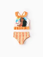 

Disney Princess Toddler Girl 2pcs Ariel Moana Rapunzel Tiana & Beller Polka Dots/Floral Print Sunproof Swimsuit Set