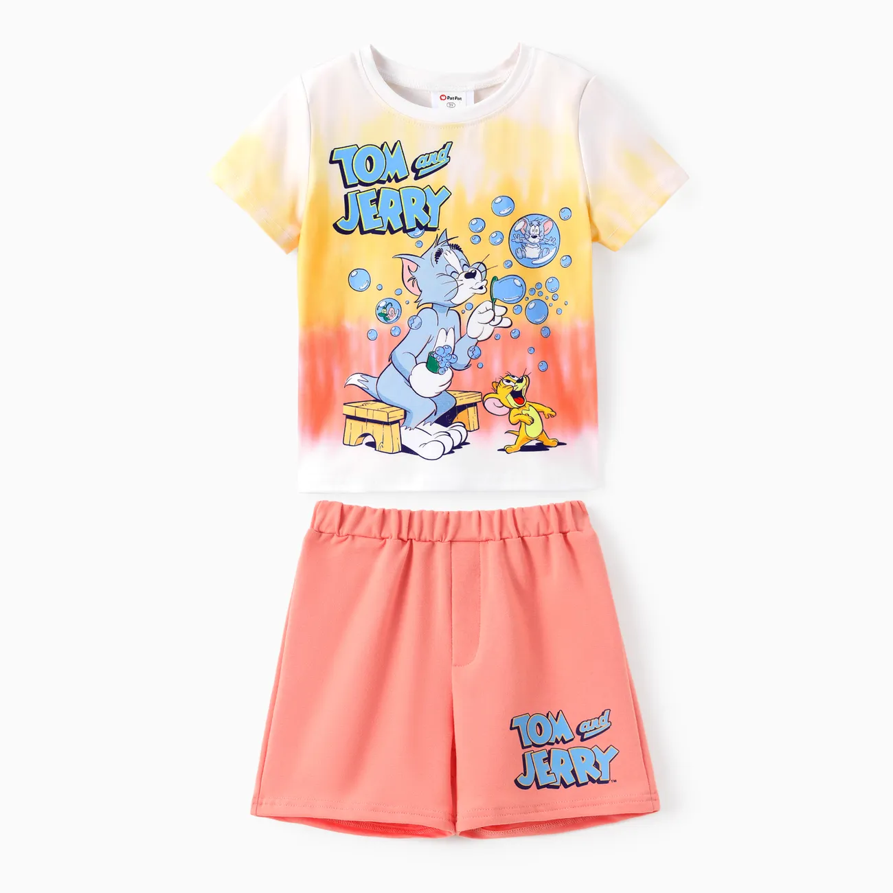 Tom and Jerry Toddler Boy 2pcs 2pcs Character Gradient Top and Shorts Set