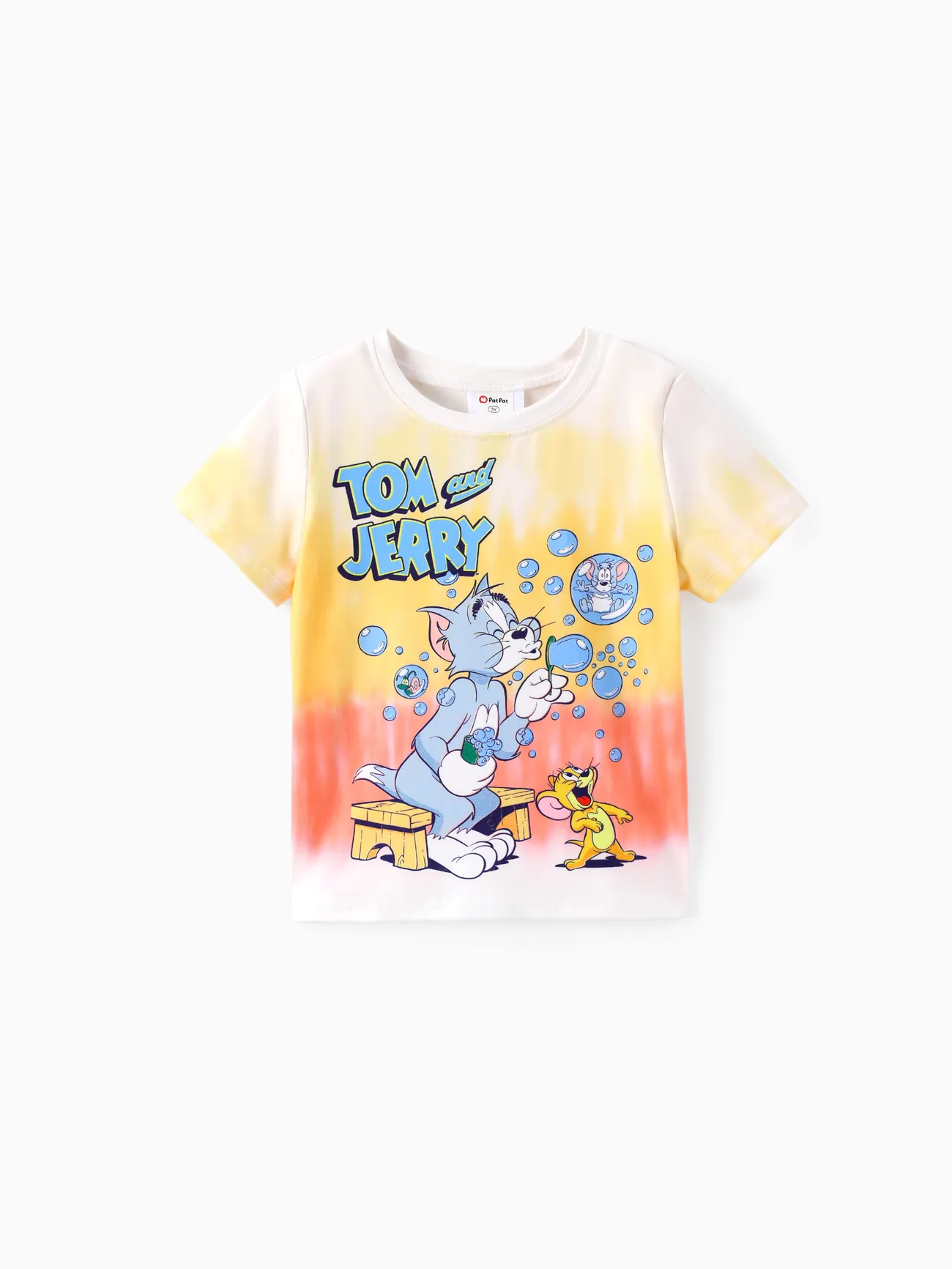 Orange - Tom and Jerry Toddler Boy 2pcs 2pcs Character Gradient Top and Shorts Set - image 2