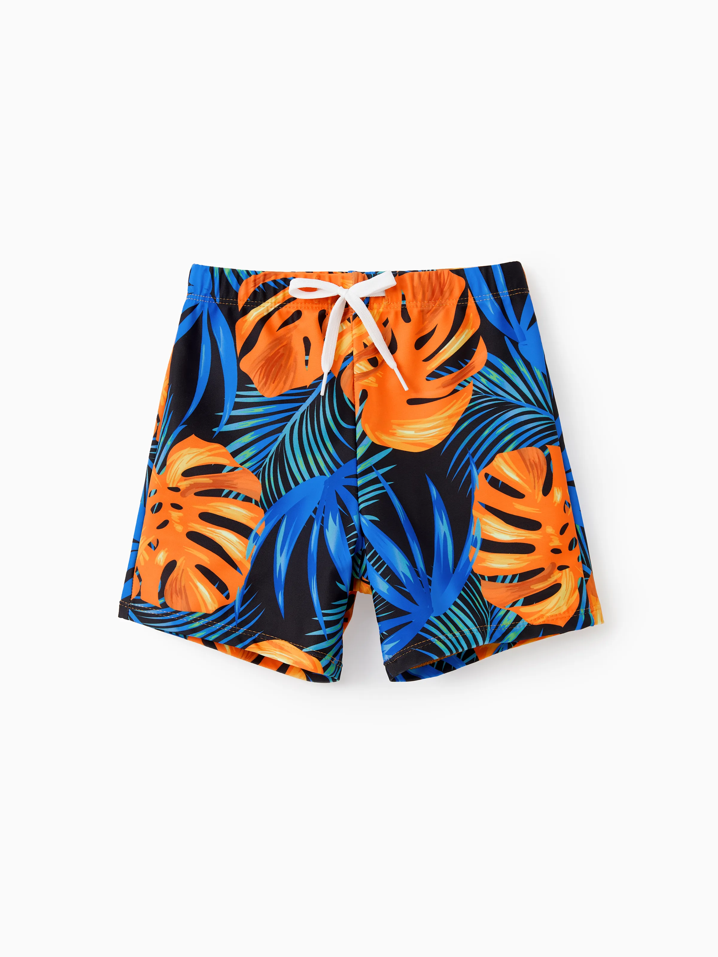 

Family Matching Floral Drawstring Swim Trunks or Flowy Spliced Mesh One-piece Swimsuit