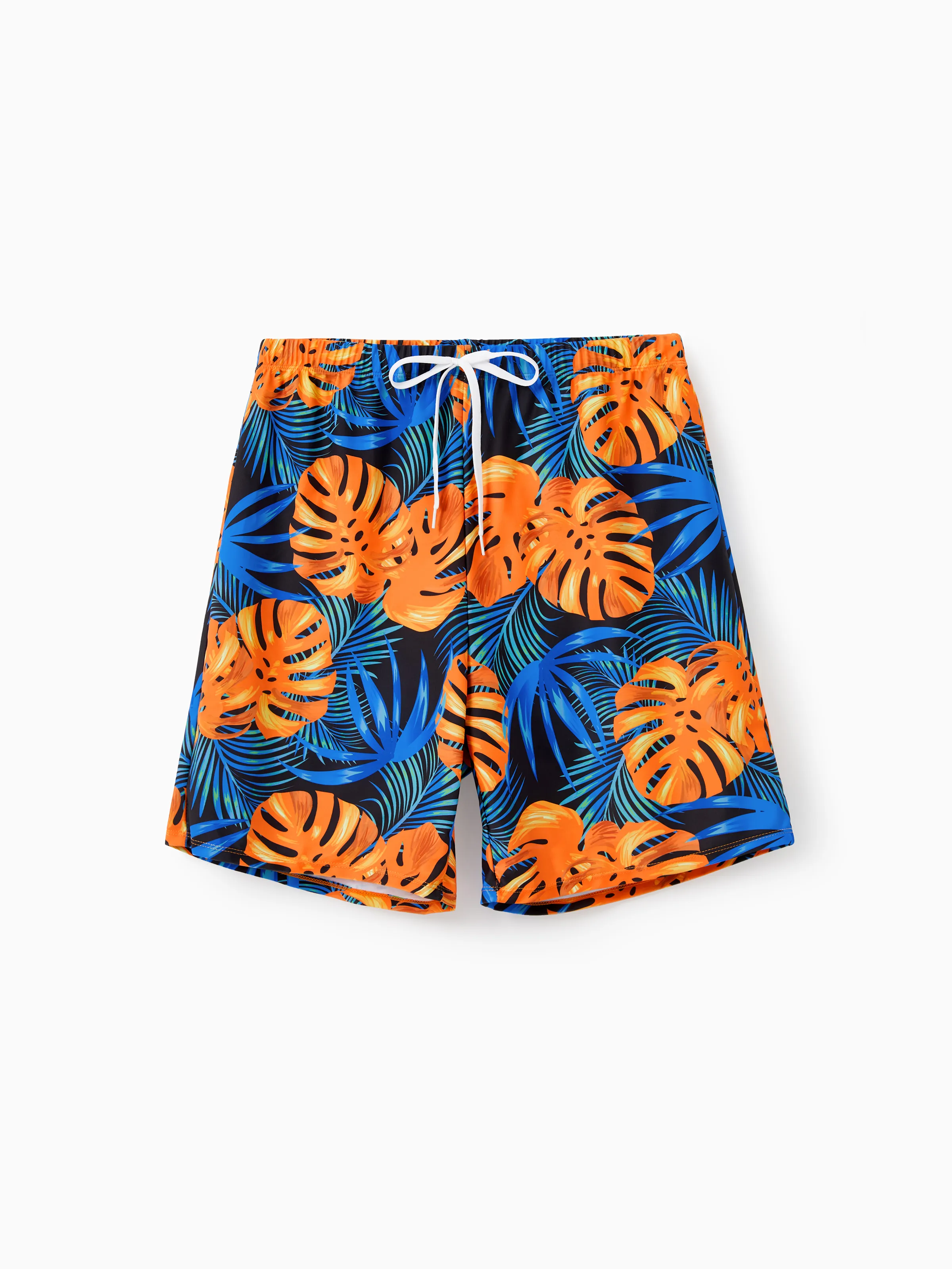 

Family Matching Floral Drawstring Swim Trunks or Flowy Spliced Mesh One-piece Swimsuit