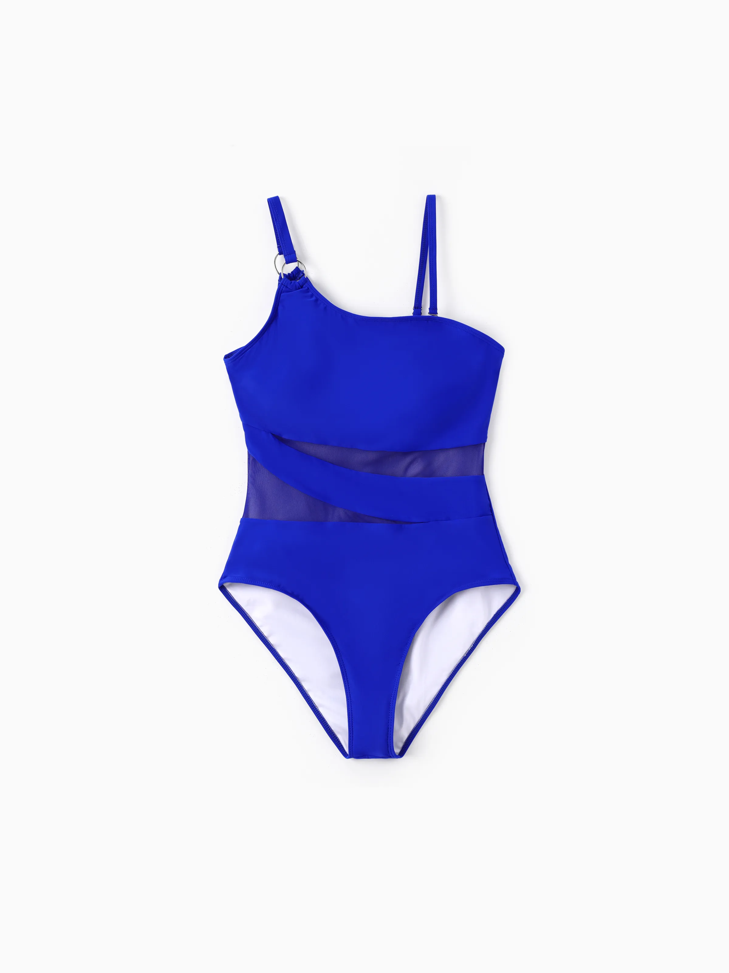 

Family Matching Blue Drawstring Swim Trunks or Blue One-Piece Strap Swimsuit