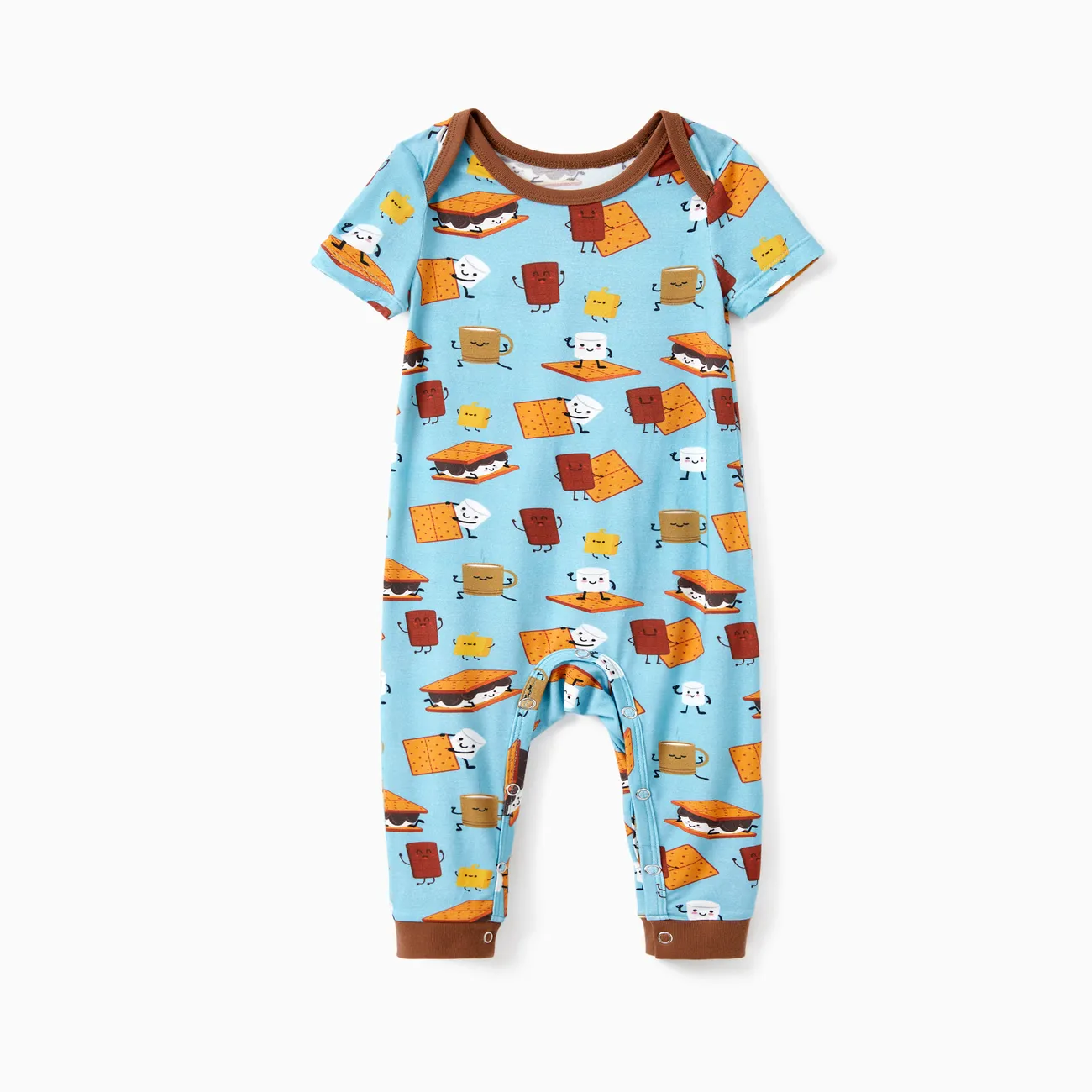Bamboo Family PJs Cute Print Short Sleeve & Long Pants Sleepwear Matching Pajama set (Snug-Fitting for Children)