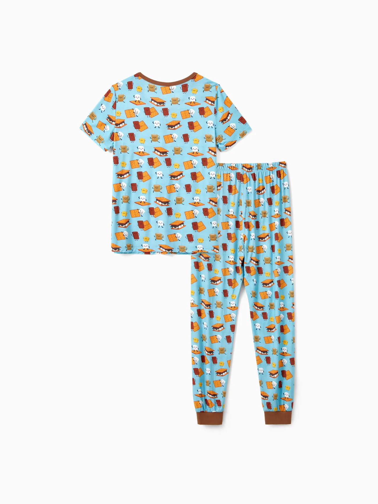 Women - Bamboo Family PJs Cute Print Short Sleeve & Long Pants Sleepwear Matching Pajama set (Snug-Fitting for Children) - Green - image 5
