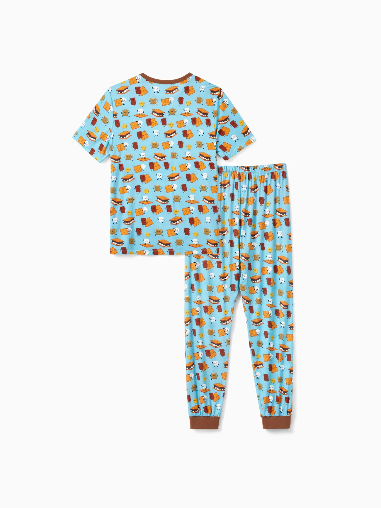 Men - Bamboo Family PJs Cute Print Short Sleeve & Long Pants Sleepwear Matching Pajama set (Snug-Fitting for Children) - Green - image 18