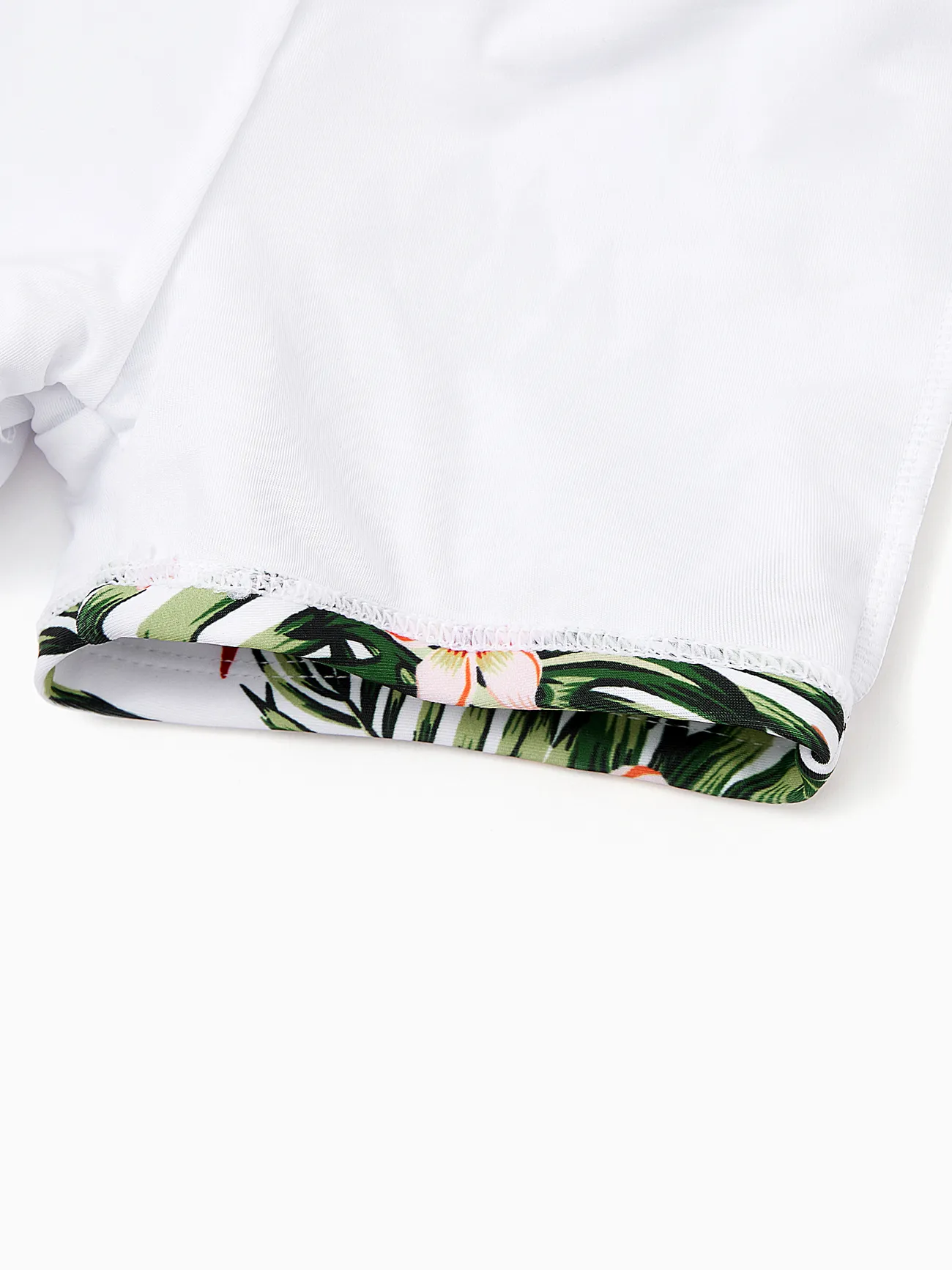 Boy - One Piece Plant Printed Family Matching Swimsuit - White - image 22