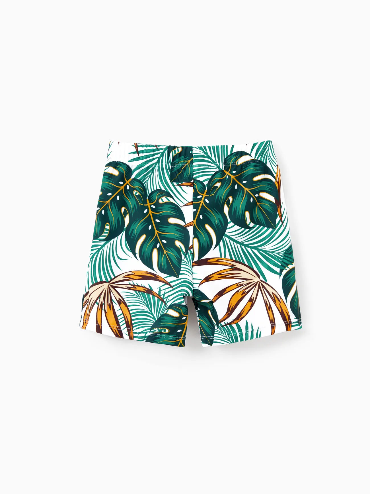 Boy - Matching Family Bathing Suits Dark Green - Plant Print V Neck One-Piece Swimsuit & Swim Trunk - Dark Green - image 15