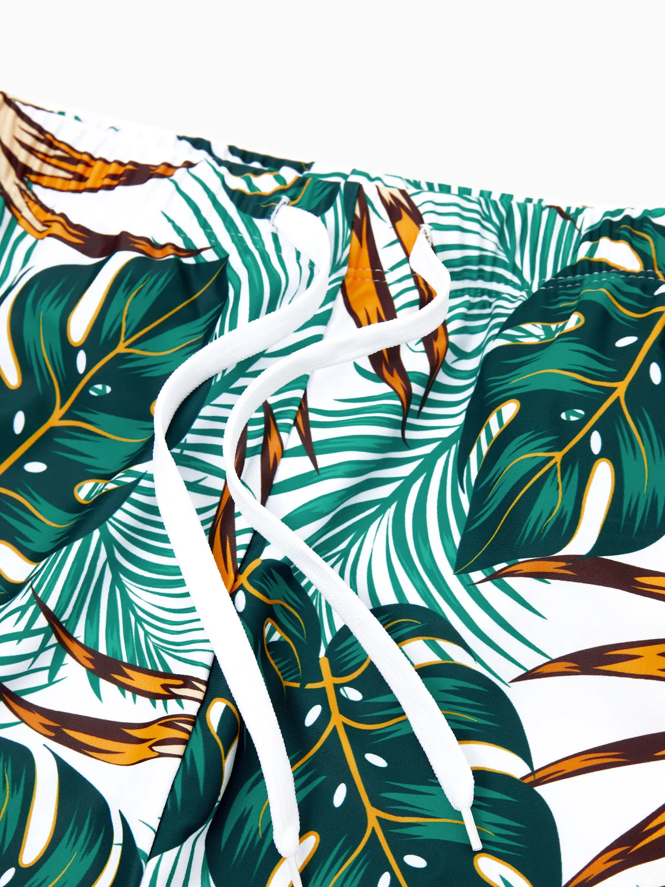 Men - Matching Family Bathing Suits Dark Green - Plant Print V Neck One-Piece Swimsuit & Swim Trunk - Dark Green - image 21