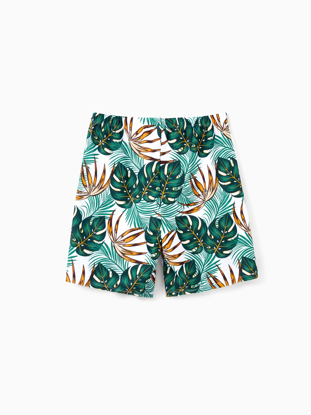 Men - Matching Family Bathing Suits Dark Green - Plant Print V Neck One-Piece Swimsuit & Swim Trunk - Dark Green - image 19