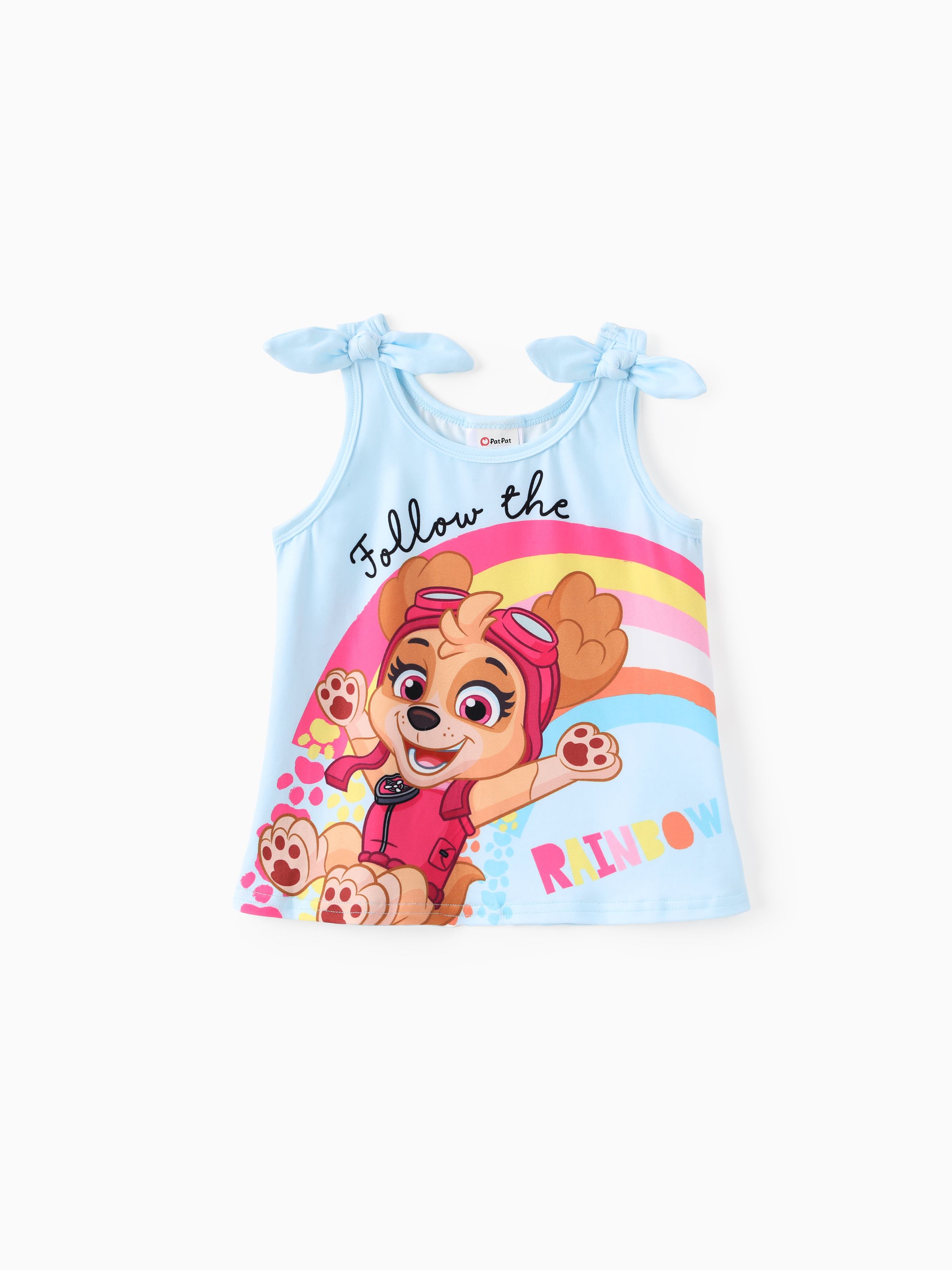 PAW Patrol 幼兒女孩 1pc Skye 彩虹圖案蝴蝶結背心