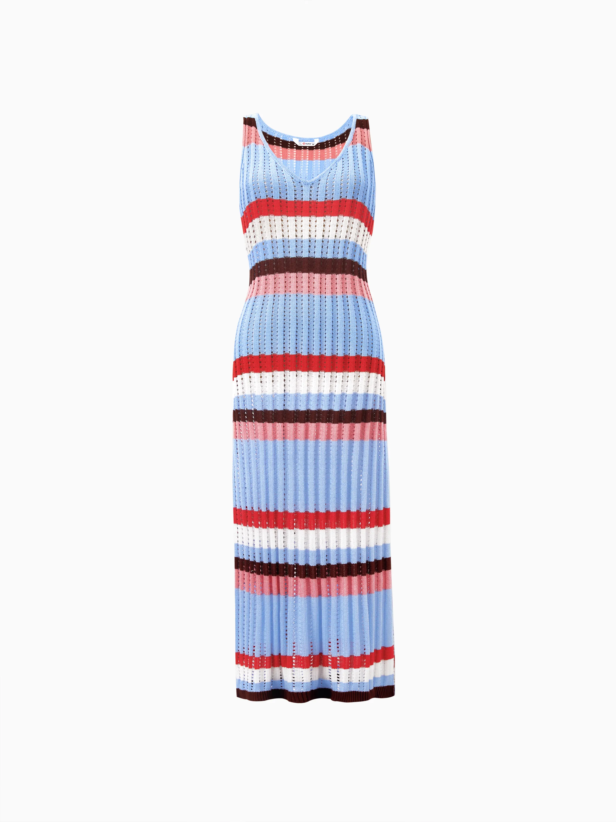 

Knitted Stripe Beach Dress with Hollow-out Design for Mommy and Me