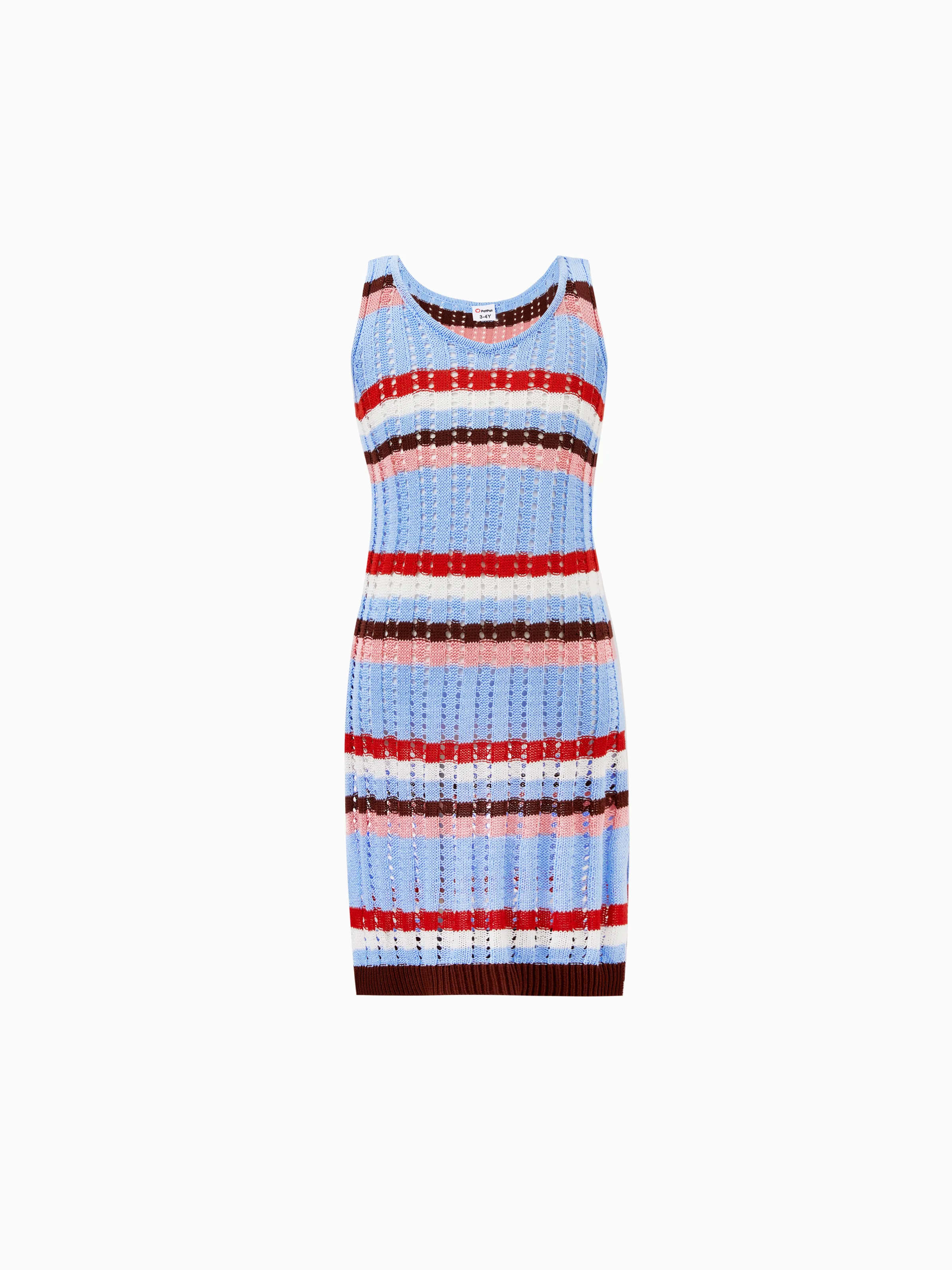 

Knitted Stripe Beach Dress with Hollow-out Design for Mommy and Me