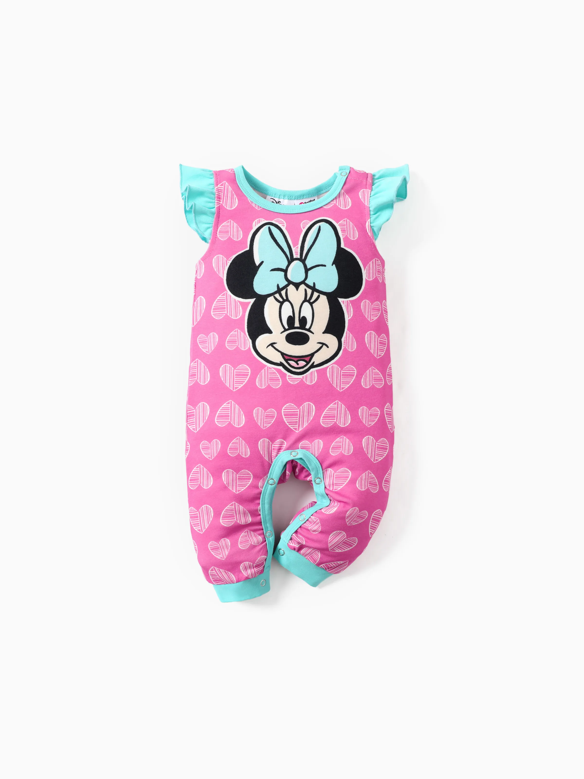 

Disney Mickey and Friends 1pc Baby Girls Naia™ Character Print Ruffled Short-Sleeve Bodysuit