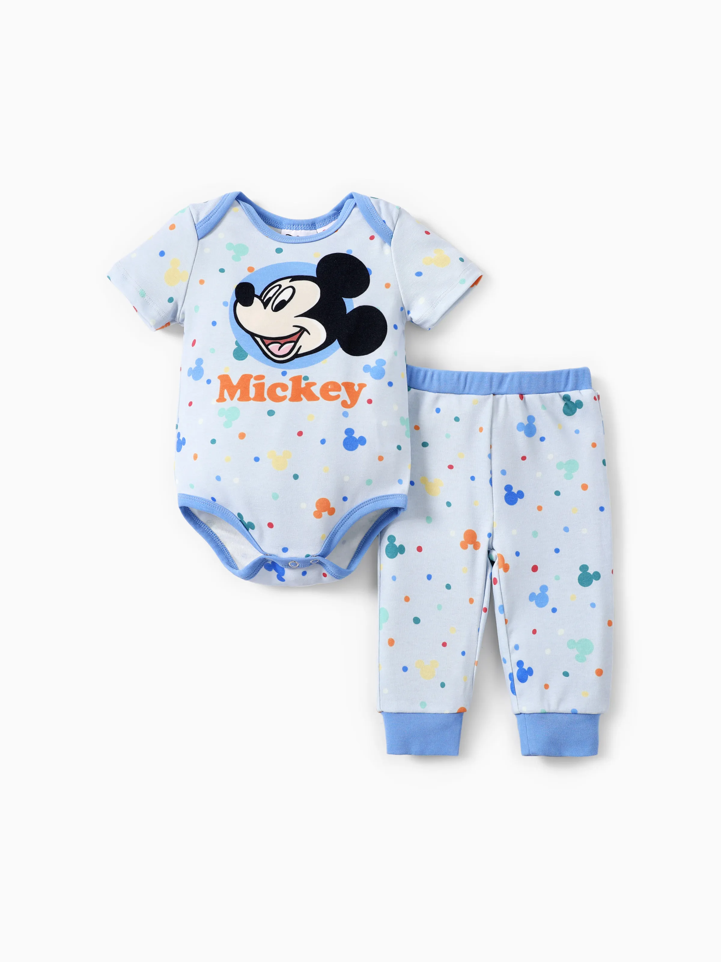 

Disney Mickey and Friends Baby Girls/Boys Naia™ Character Print Polka Dot Romper with Pants Set