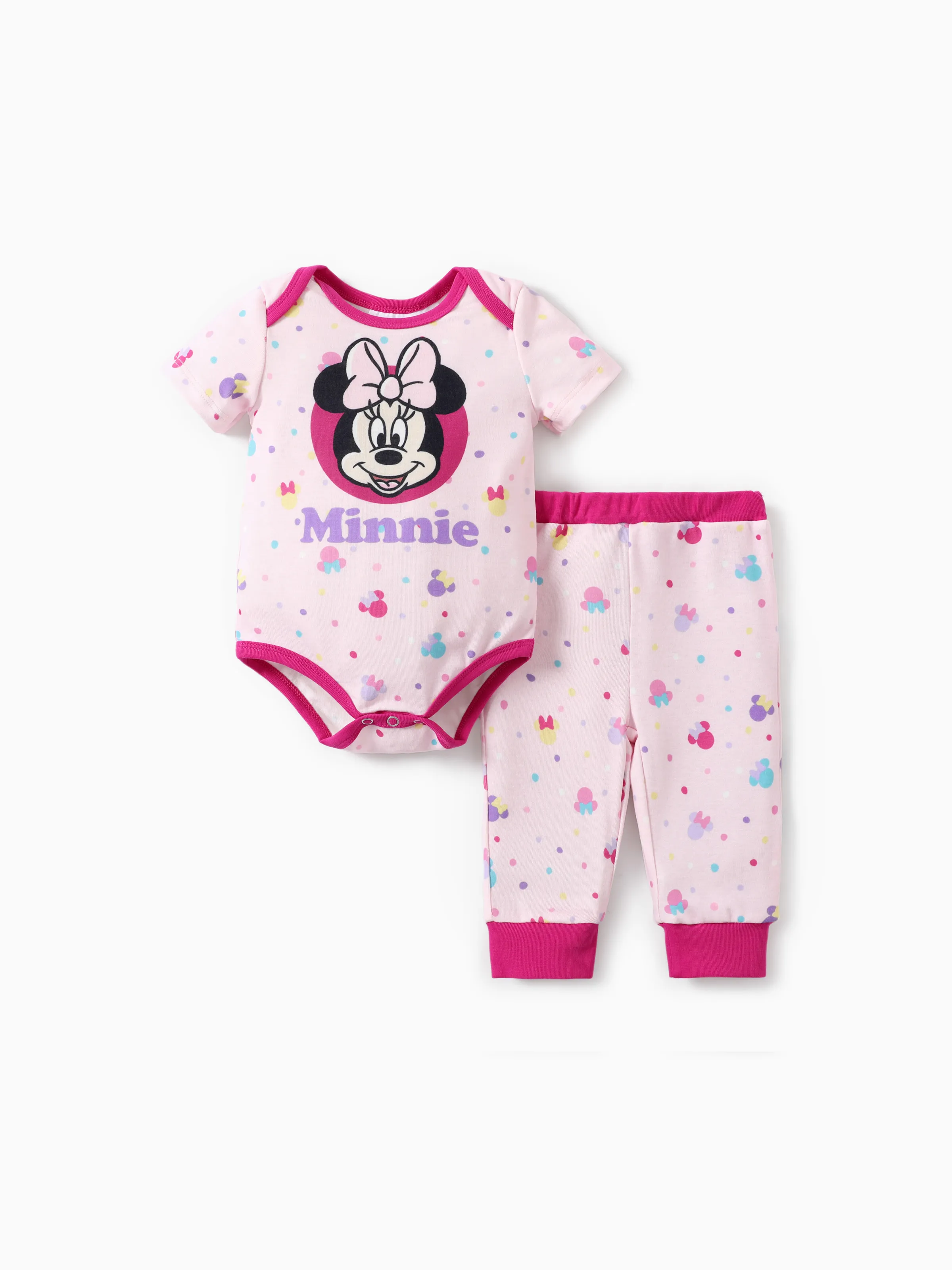 

Disney Mickey and Friends Baby Girls/Boys Naia™ Character Print Polka Dot Romper with Pants Set