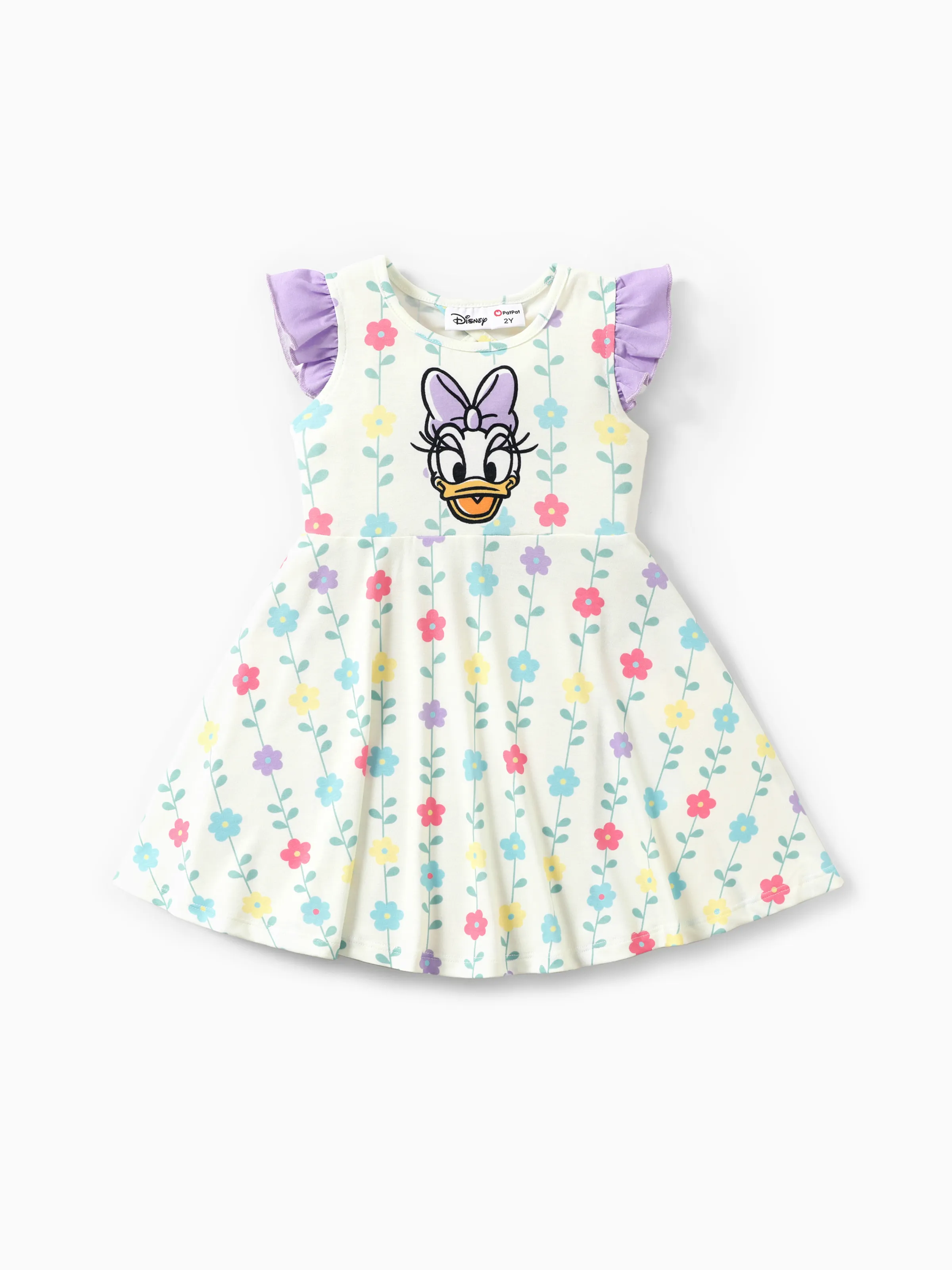 

Disney Mickey and Friends 1pc Toddler Girls Naia™ Ruffled-Sleeve Character Print Floral/Strawberry/Heart-shaped Dress