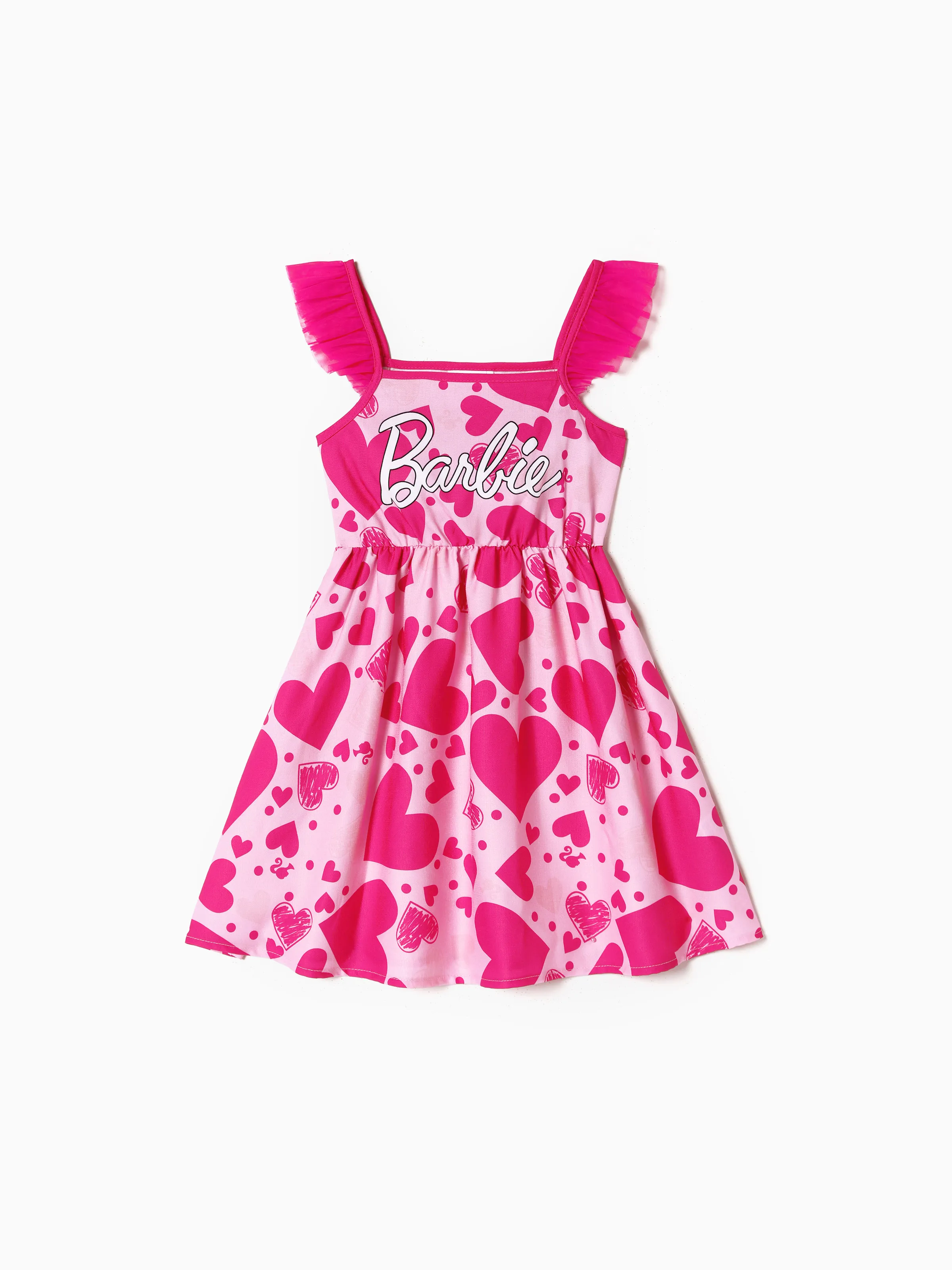 

Barbie Mommy and Me Letter and Heart Allover Print Dress