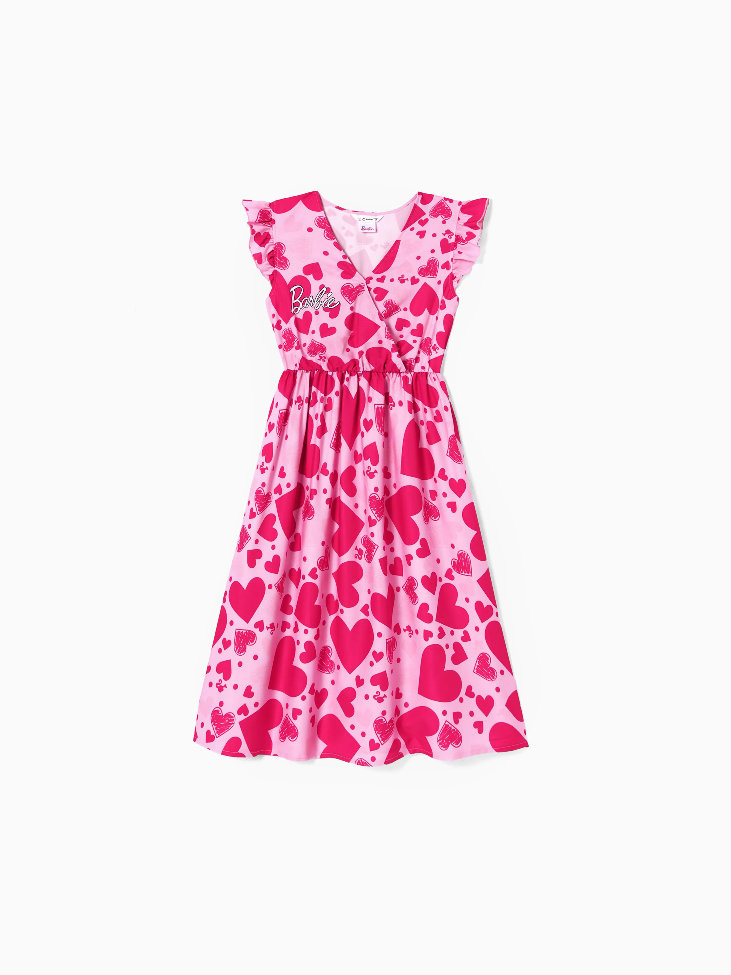 

Barbie Mommy and Me Letter and Heart Allover Print Dress