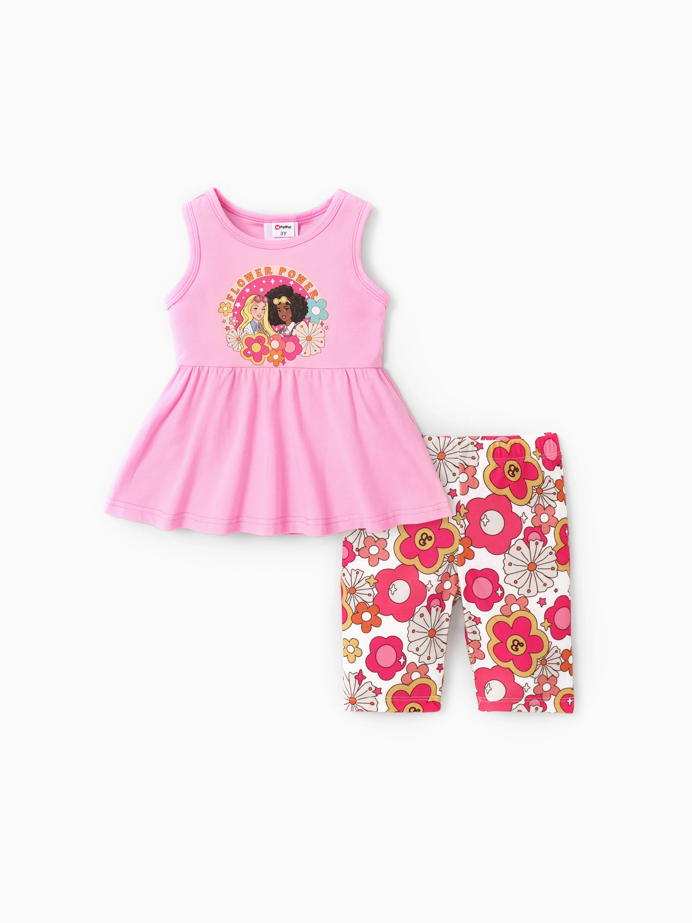 Barbie Toddler Girl/Kid Girl sleeveless Print T-shirts and leggings set
