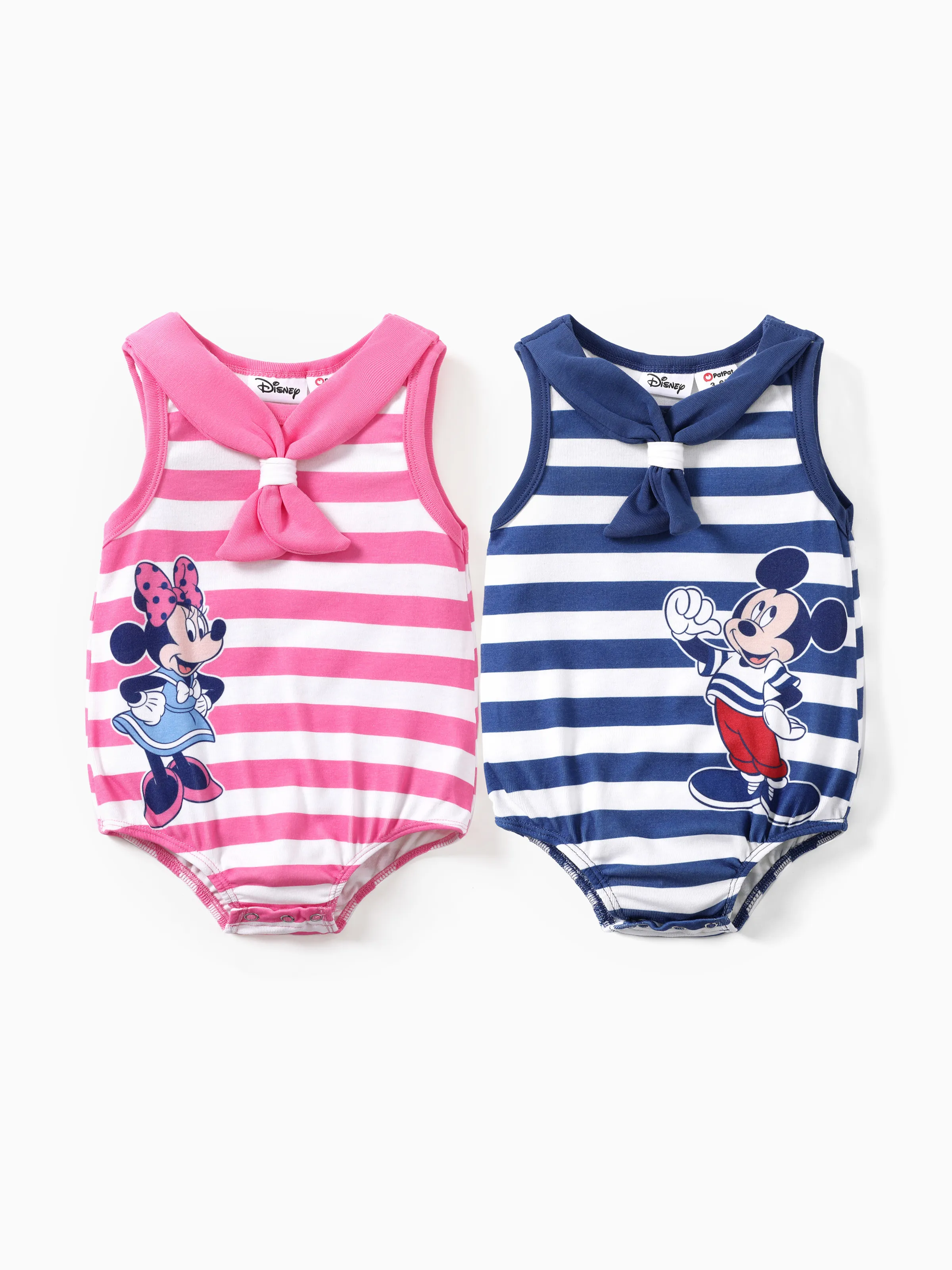 

Disney Mickey and Friends Baby Boy/Girl 1pc Naia™ Navy Collar Striped Sleeveless Romper