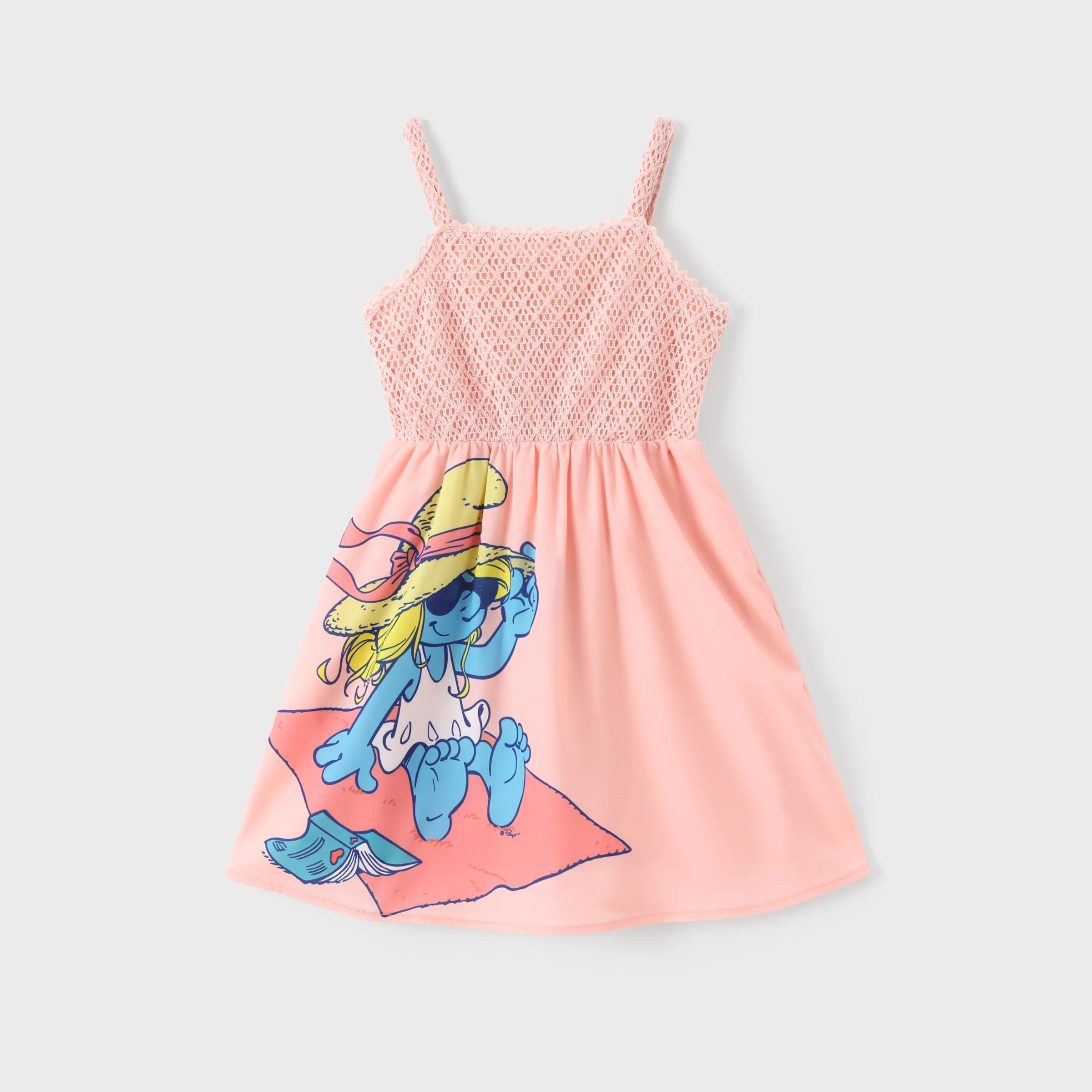 The Smurfs Family Matching Character Striped Top/ Embroidered Sleeveless Knitted Dress