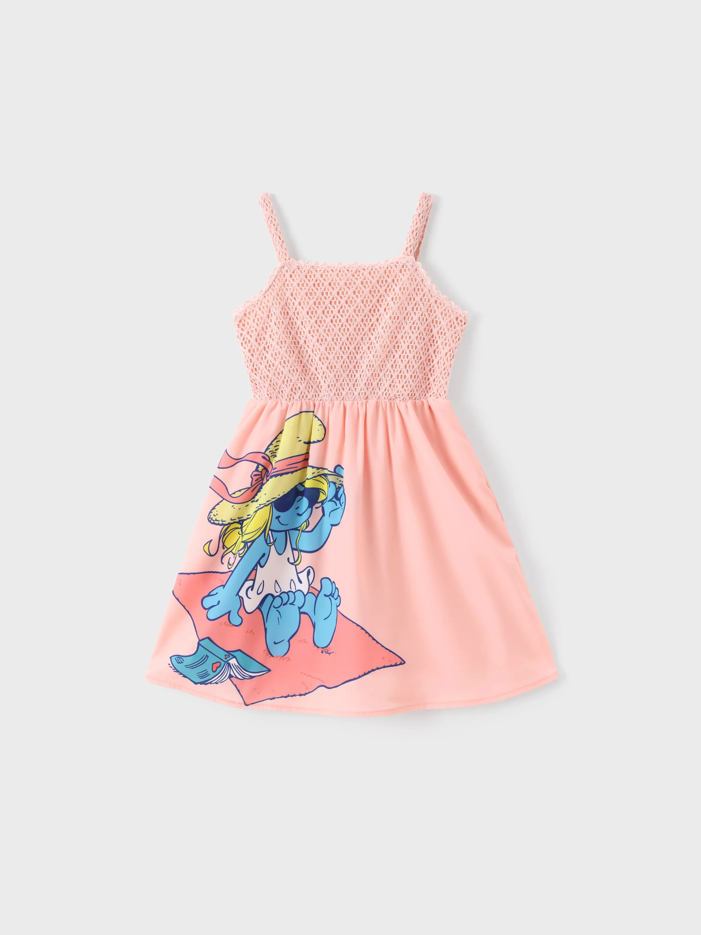 

The Smurfs Family matching Character Striped Top/ Embroidered Sleeveless Knitted Dress